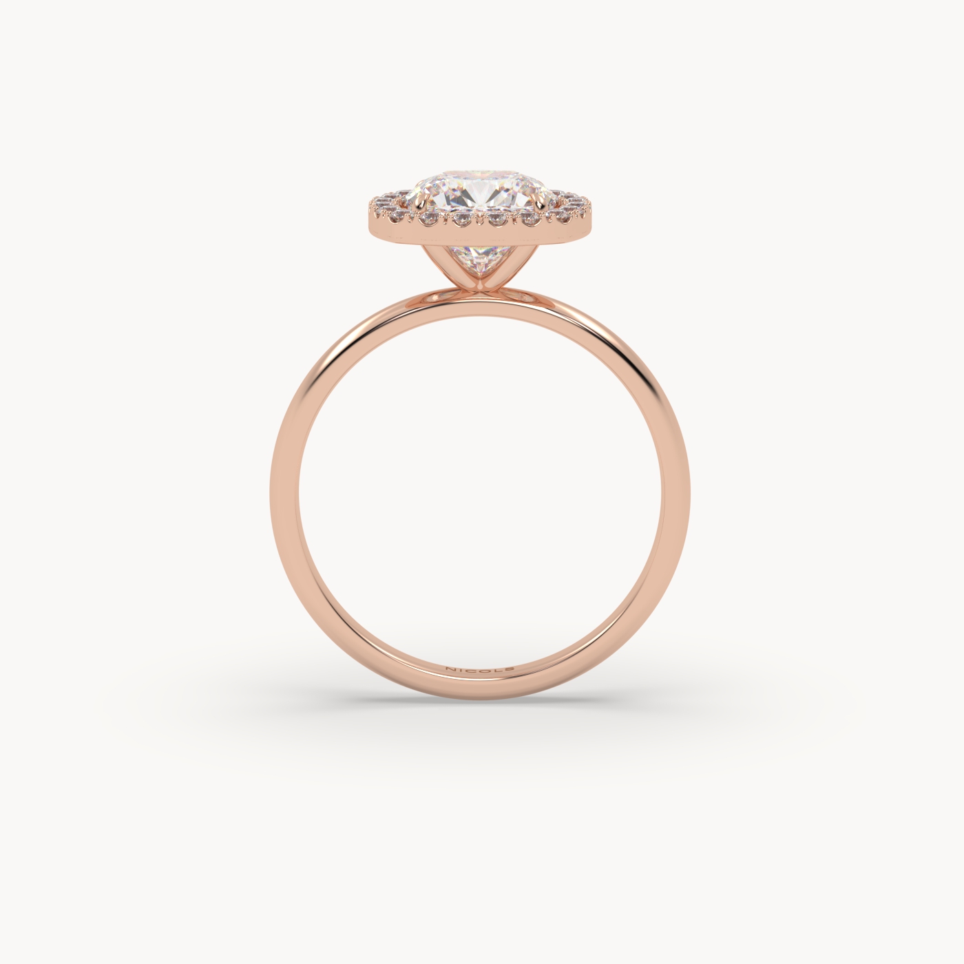 18k rose gold  cushion diamond halo ring – 1.5ct center