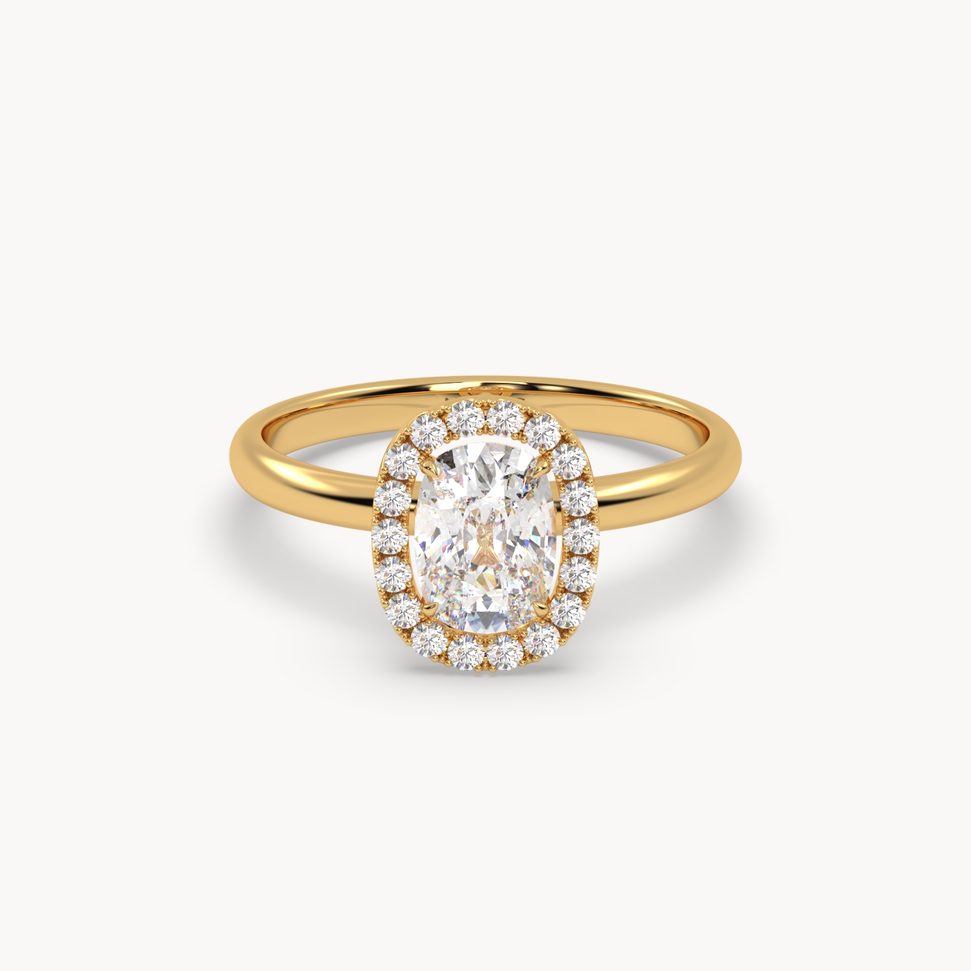 18k white gold  elongated cushion diamond halo ring – 1ct center Photos & images