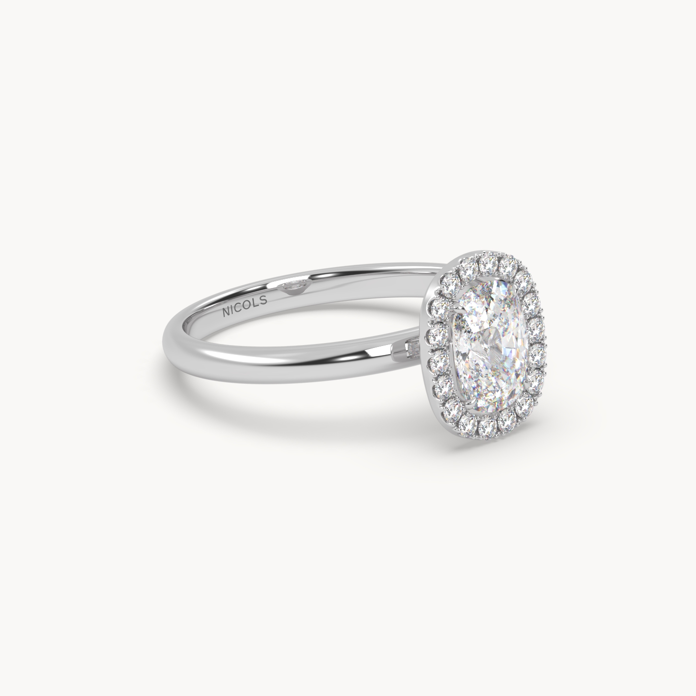 pt platinum  elongated cushion diamond halo ring – 1ct center
