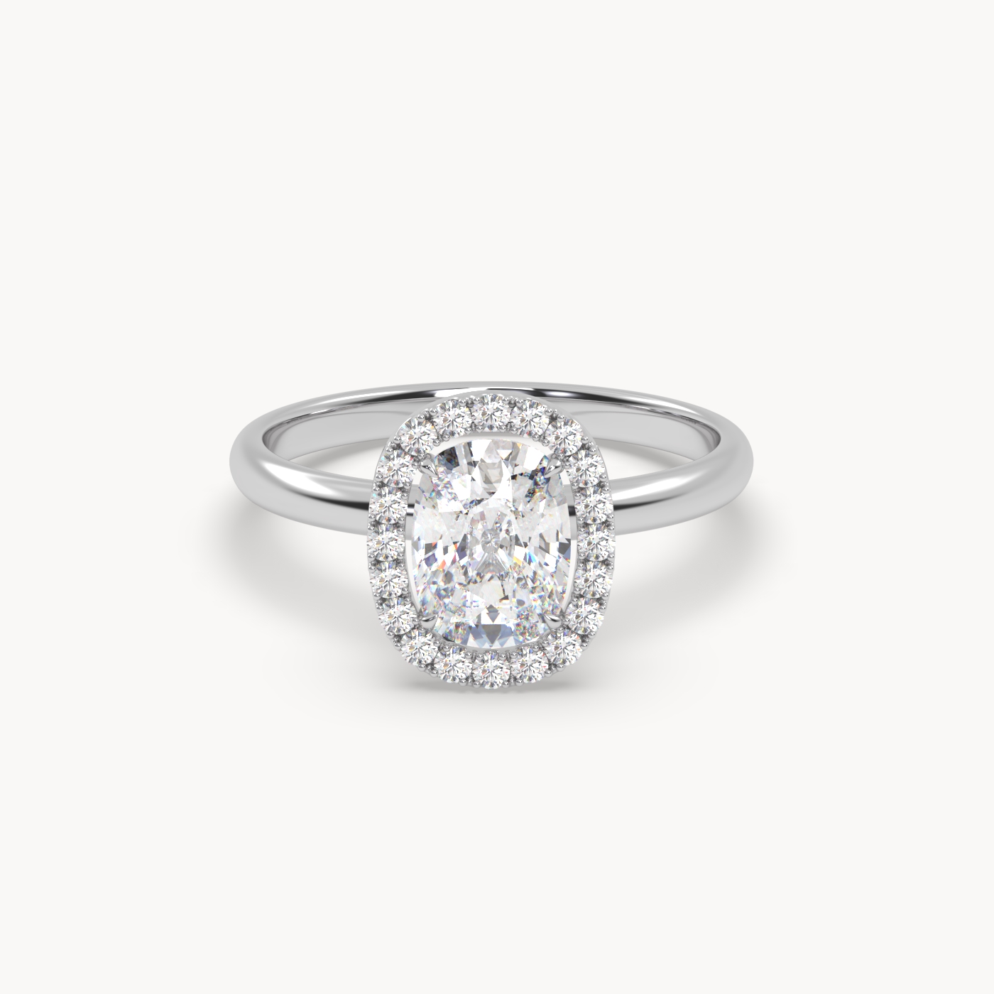 18k rose gold  elongated cushion diamond halo ring – 1.5ct center Photos & images