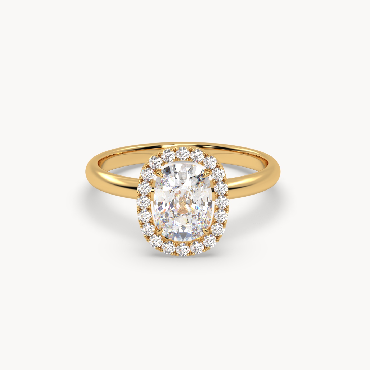 18k rose gold  elongated cushion diamond halo ring – 1.5ct center Photos & images