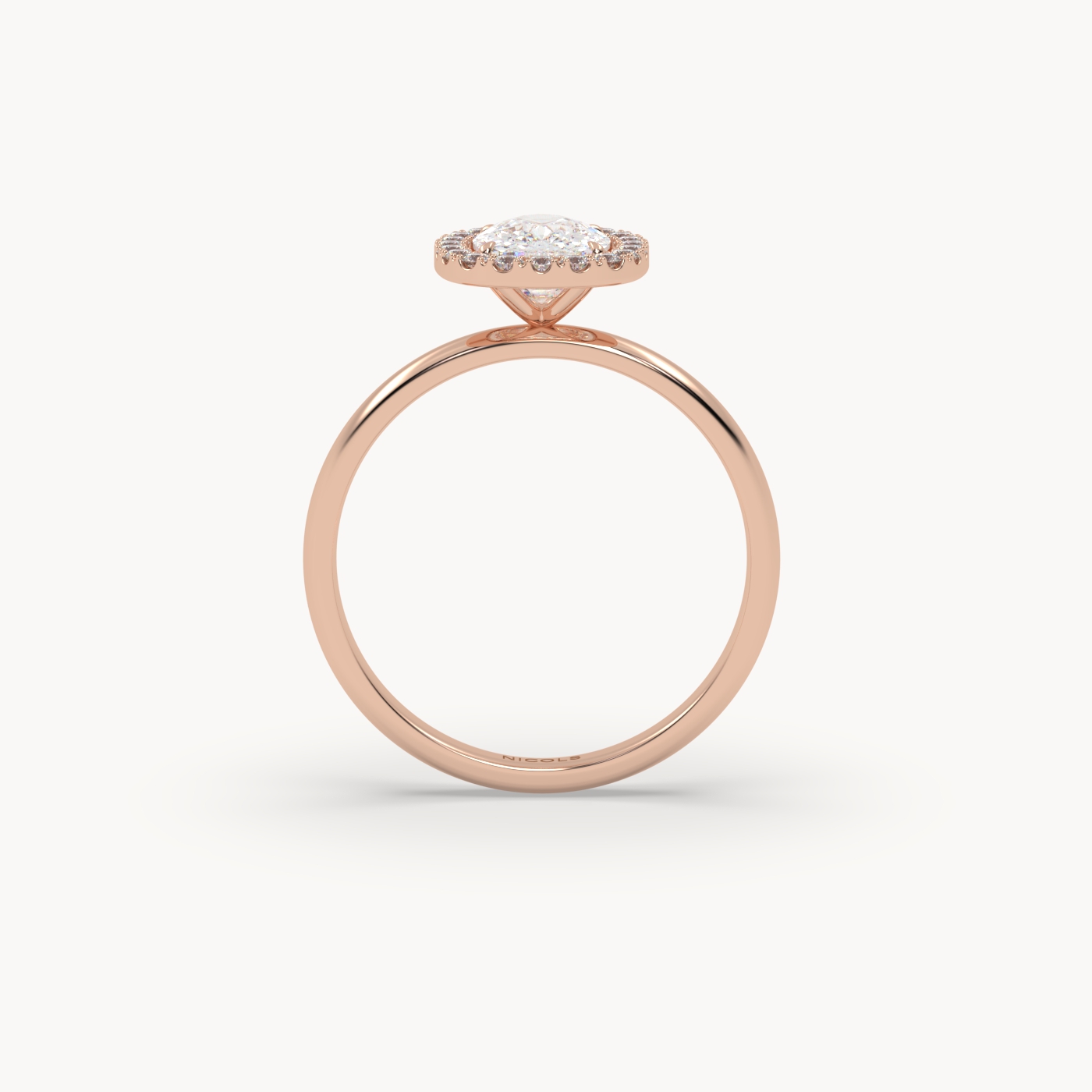 18k rose gold  elongated cushion diamond halo ring – 1.5ct center
