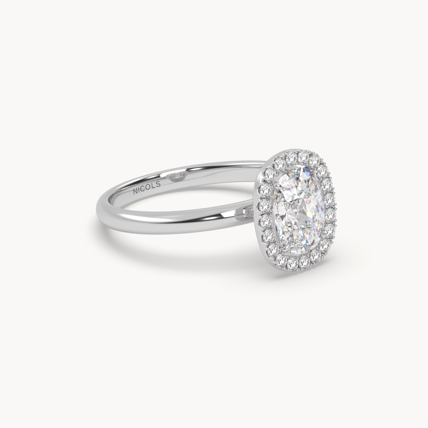 pt platinum  elongated cushion diamond halo ring – 1.5ct center