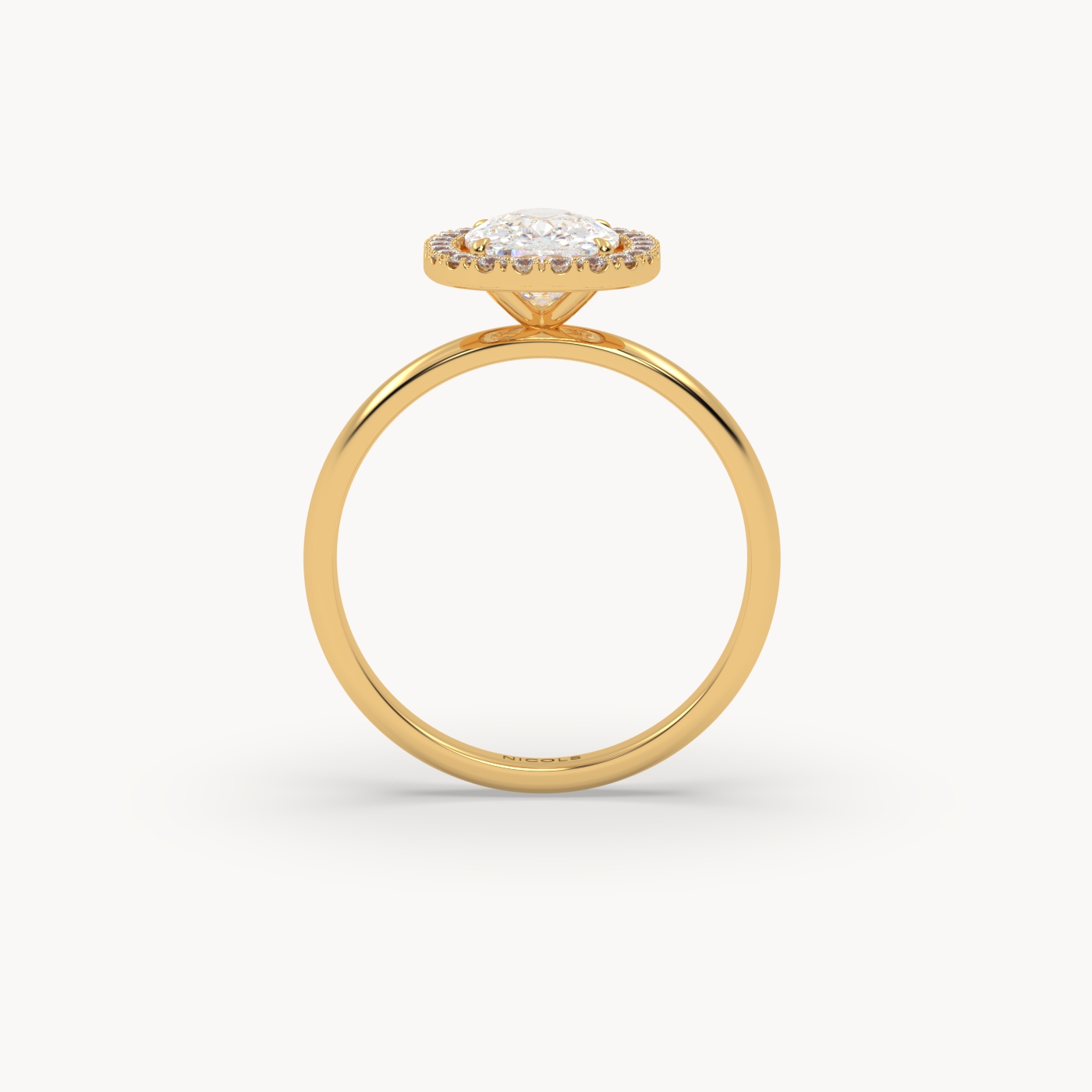 18k yellow gold  elongated cushion diamond halo ring – 2ct center