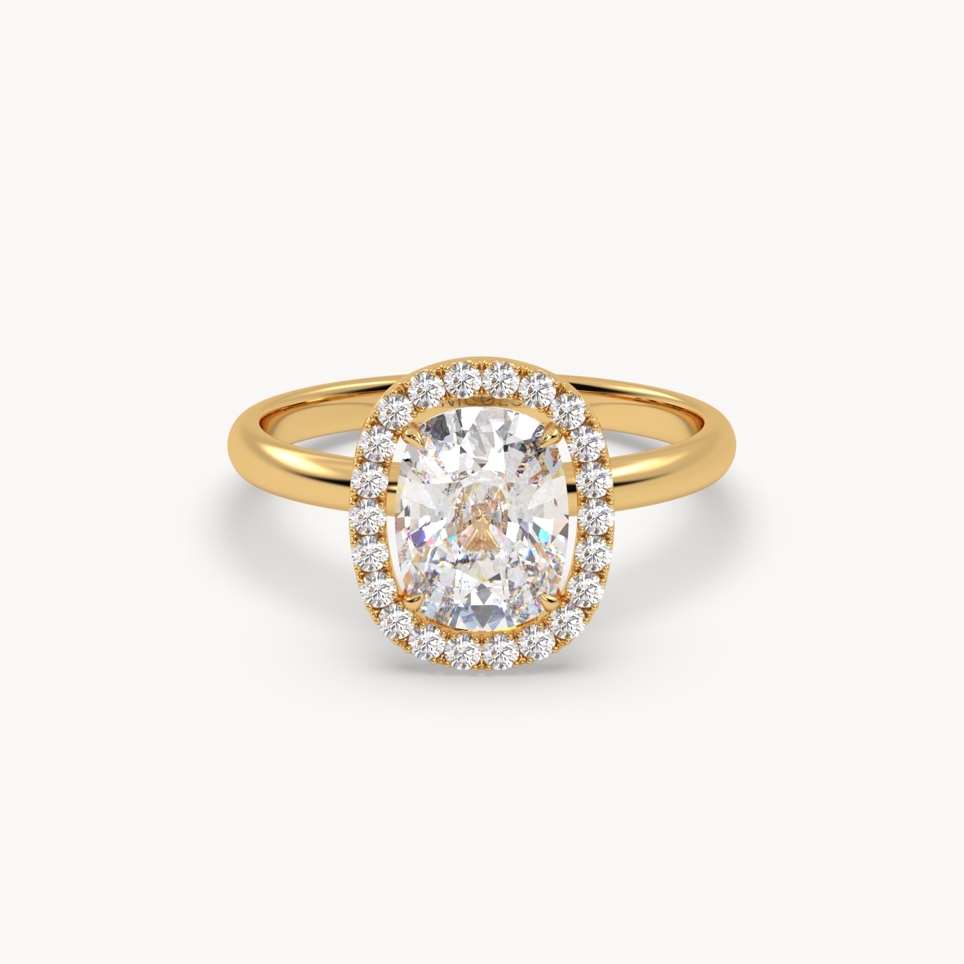 18k rose gold  elongated cushion diamond halo ring – 2ct center Photos & images