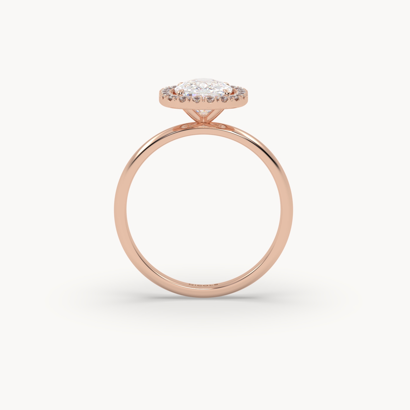 18k rose gold  elongated cushion diamond halo ring – 2ct center