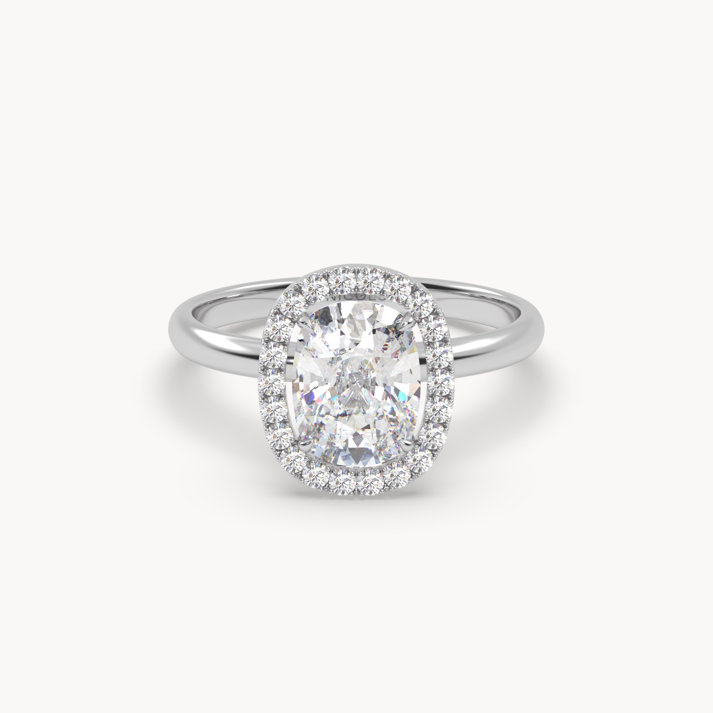 18k rose gold  elongated cushion diamond halo ring – 2ct center Photos & images