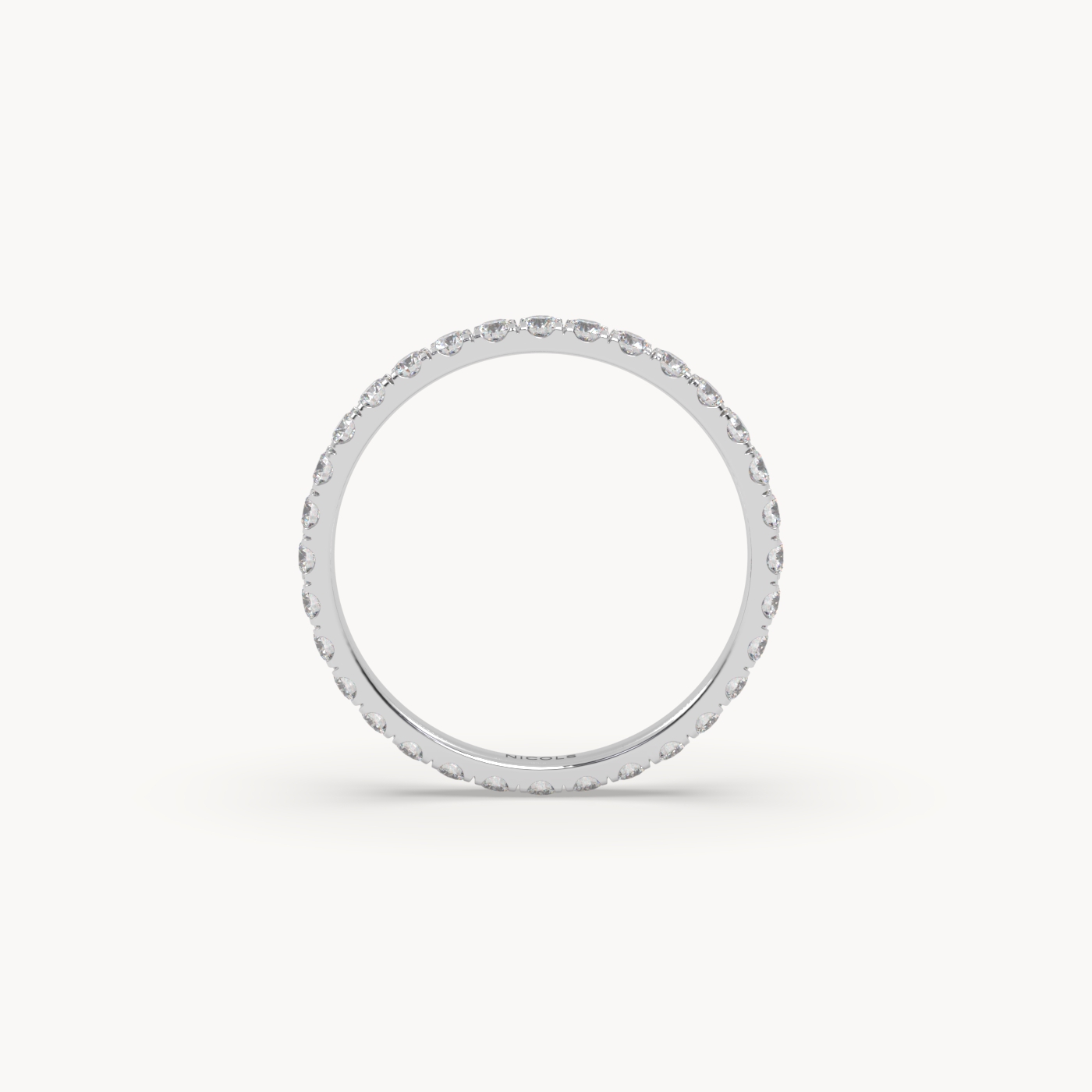 18k white gold  petite pavé round cut full eternity ring – 0.70ct total