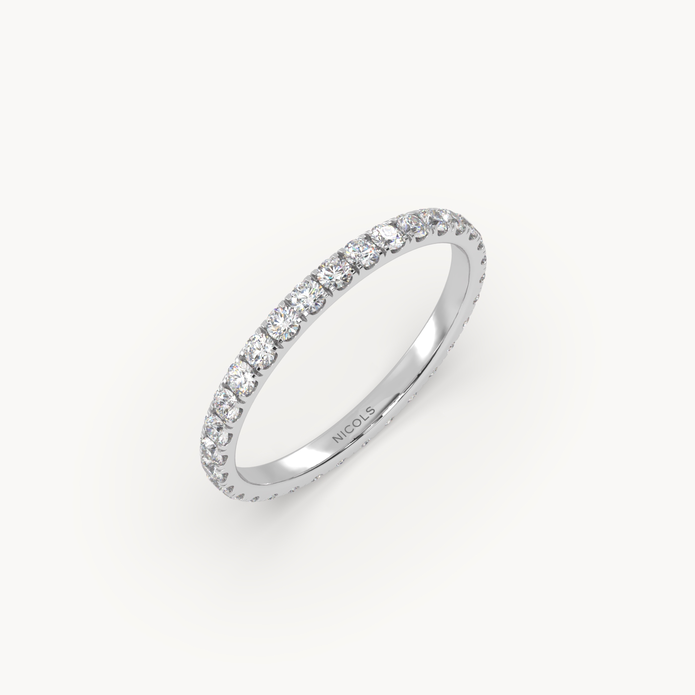 18k white gold  petite pavé round cut full eternity ring – 0.70ct total