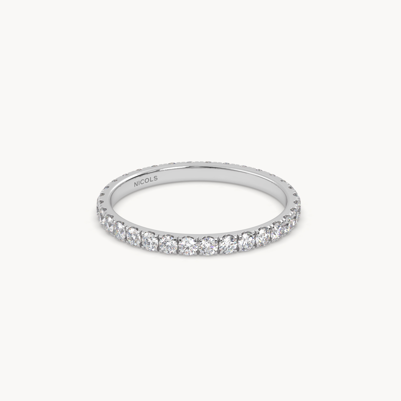 18k white gold  petite pavé round cut full eternity ring – 0.70ct total