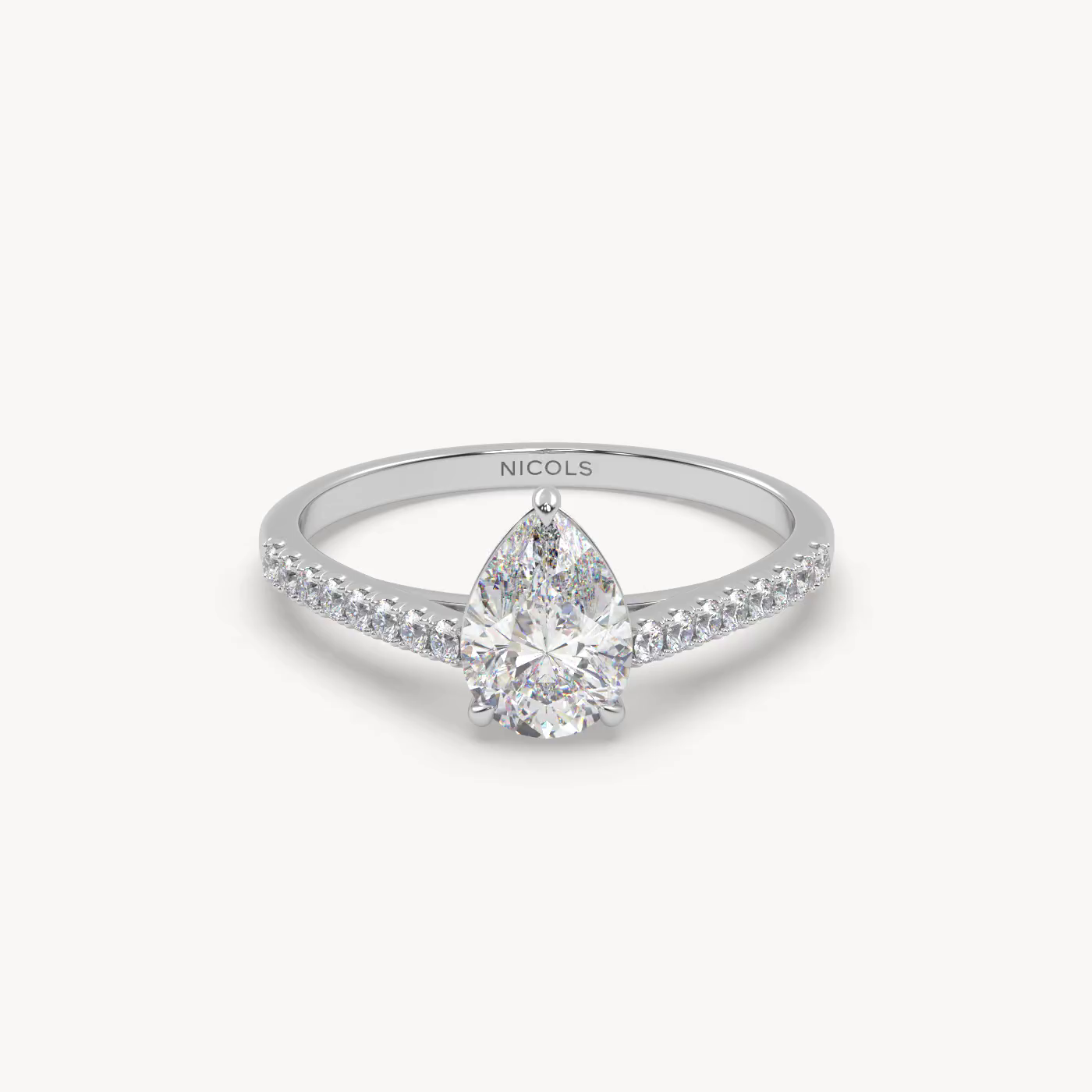 pt platinum  petite pavé cathedral engagement ring for 1.0 ct princess diamond Photos & images