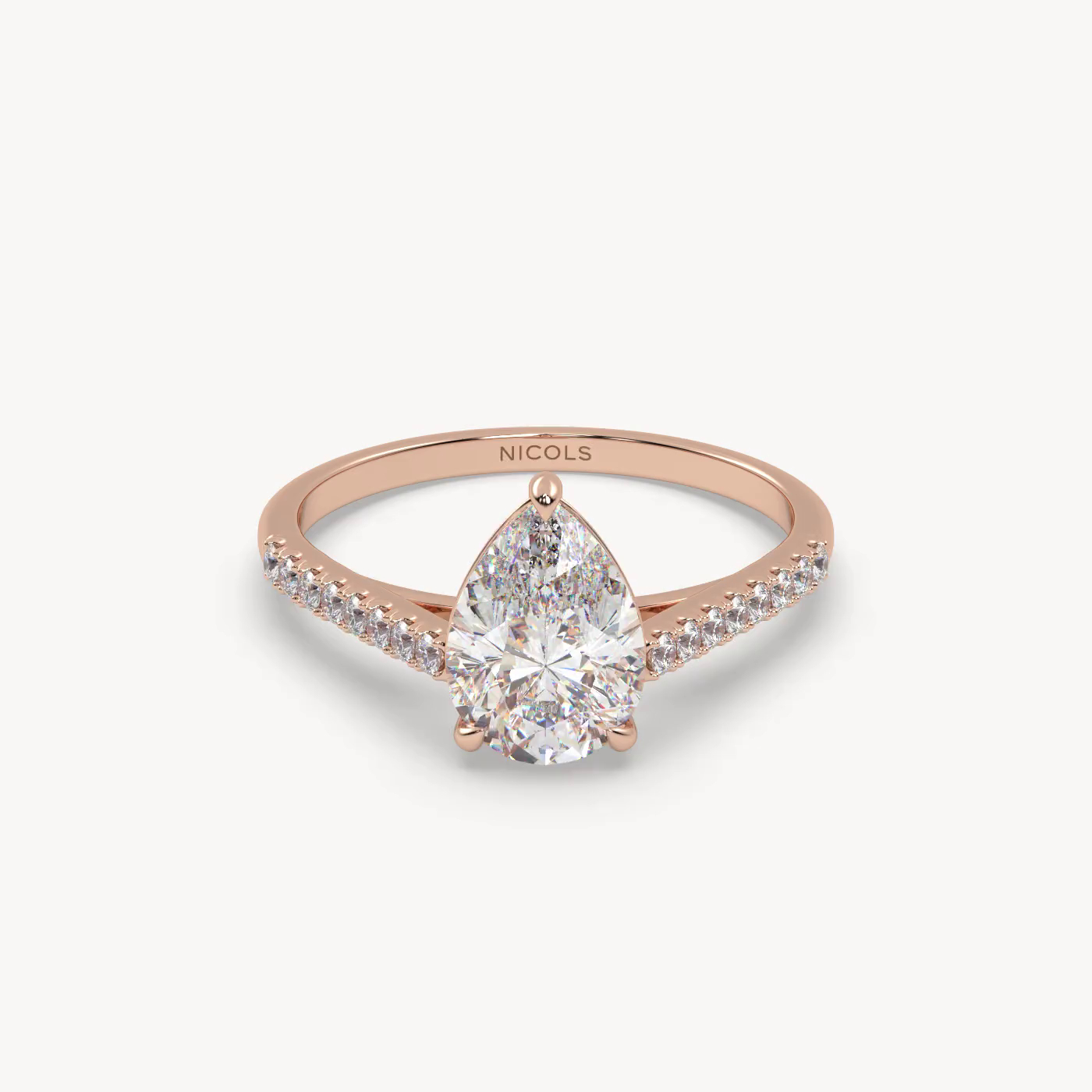 pt platinum  petite pavé cathedral engagement ring for 1.5 ct pear diamond cut Photos & images