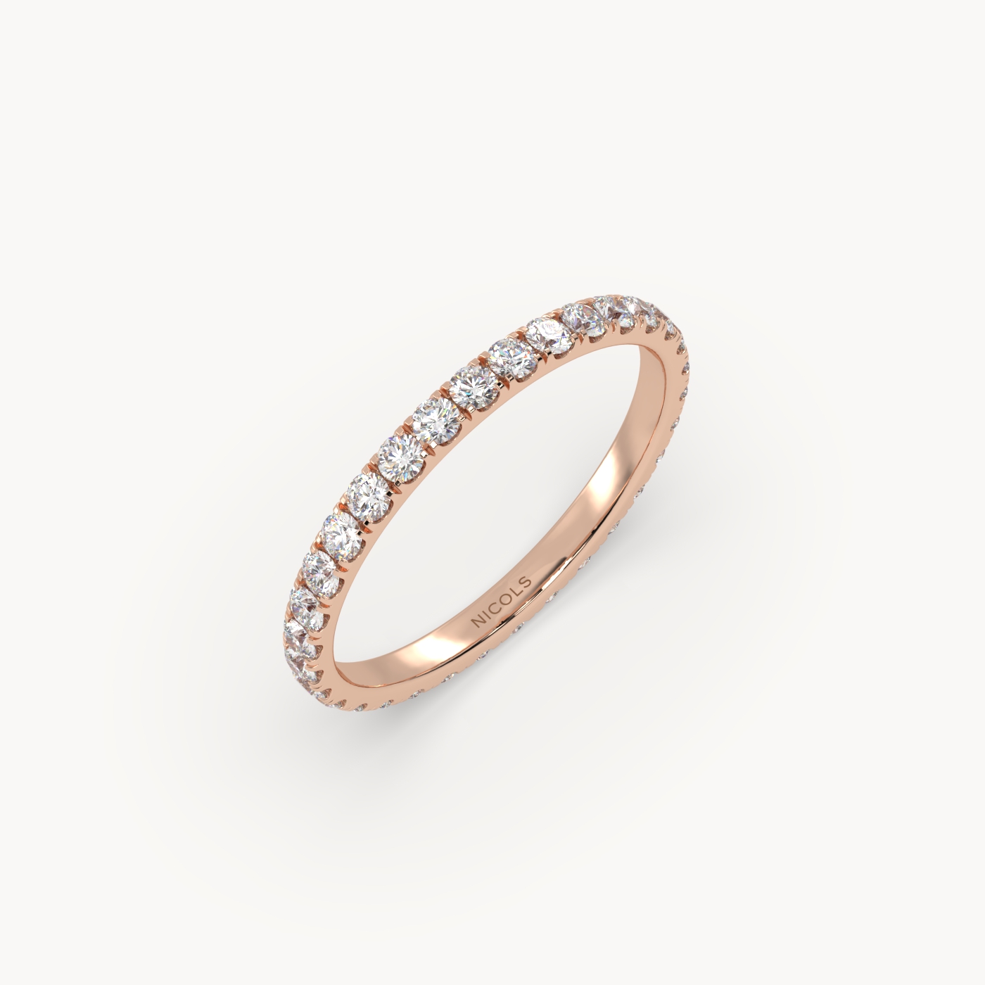 18k rose gold  petite pavé round cut full eternity ring – 0.70ct total