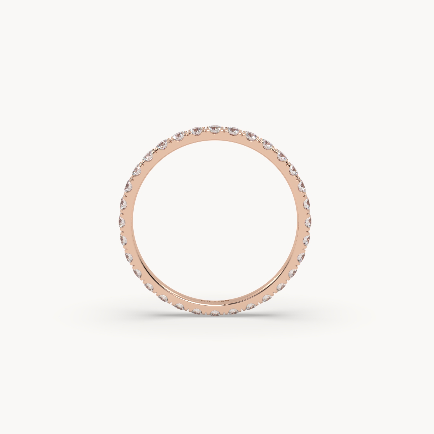 18k rose gold  petite pavé round cut full eternity ring – 0.70ct total
