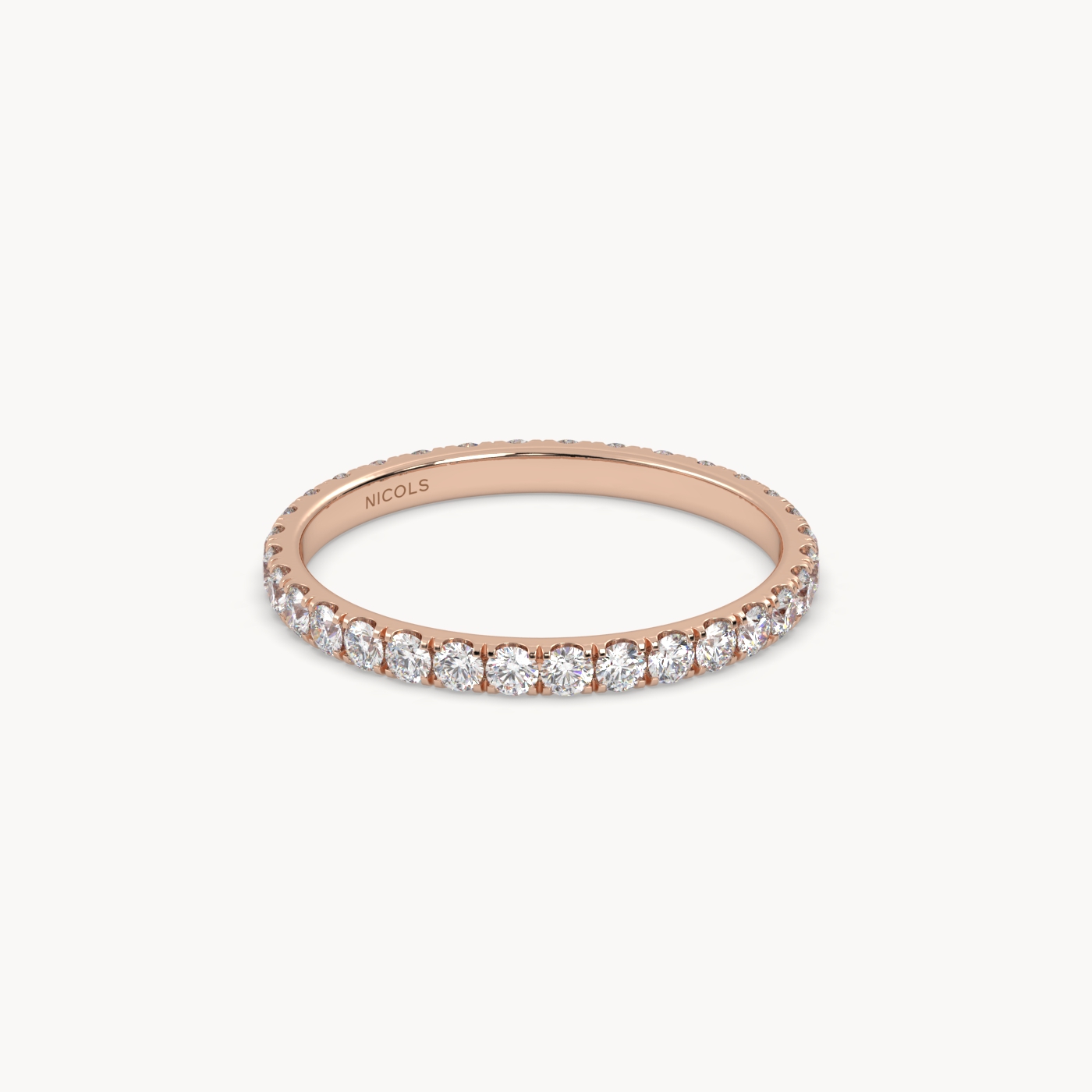 18k rose gold  petite pavé round cut full eternity ring – 0.70ct total