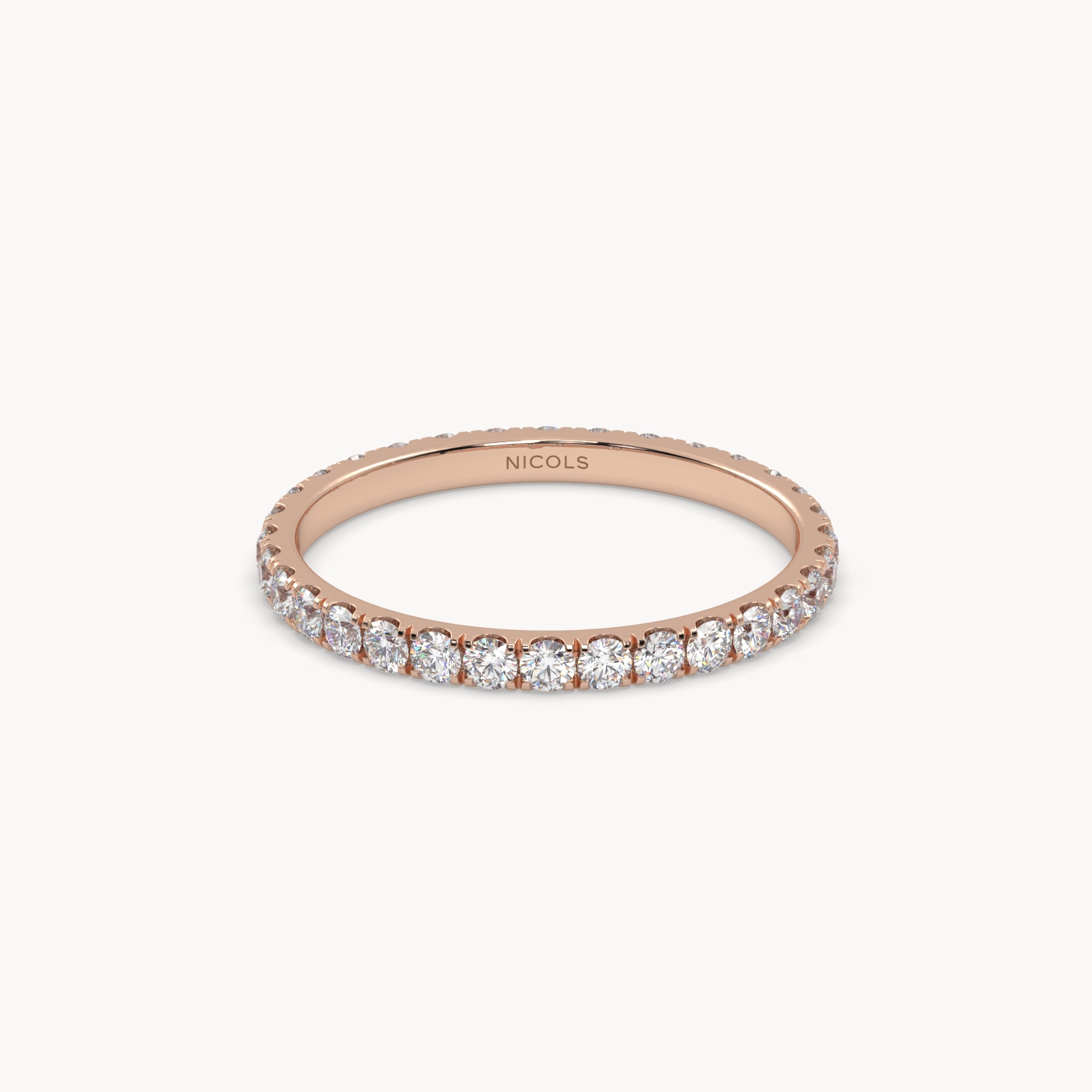 18k white gold  petite pavé round cut full eternity ring – 0.70ct total Photos & images
