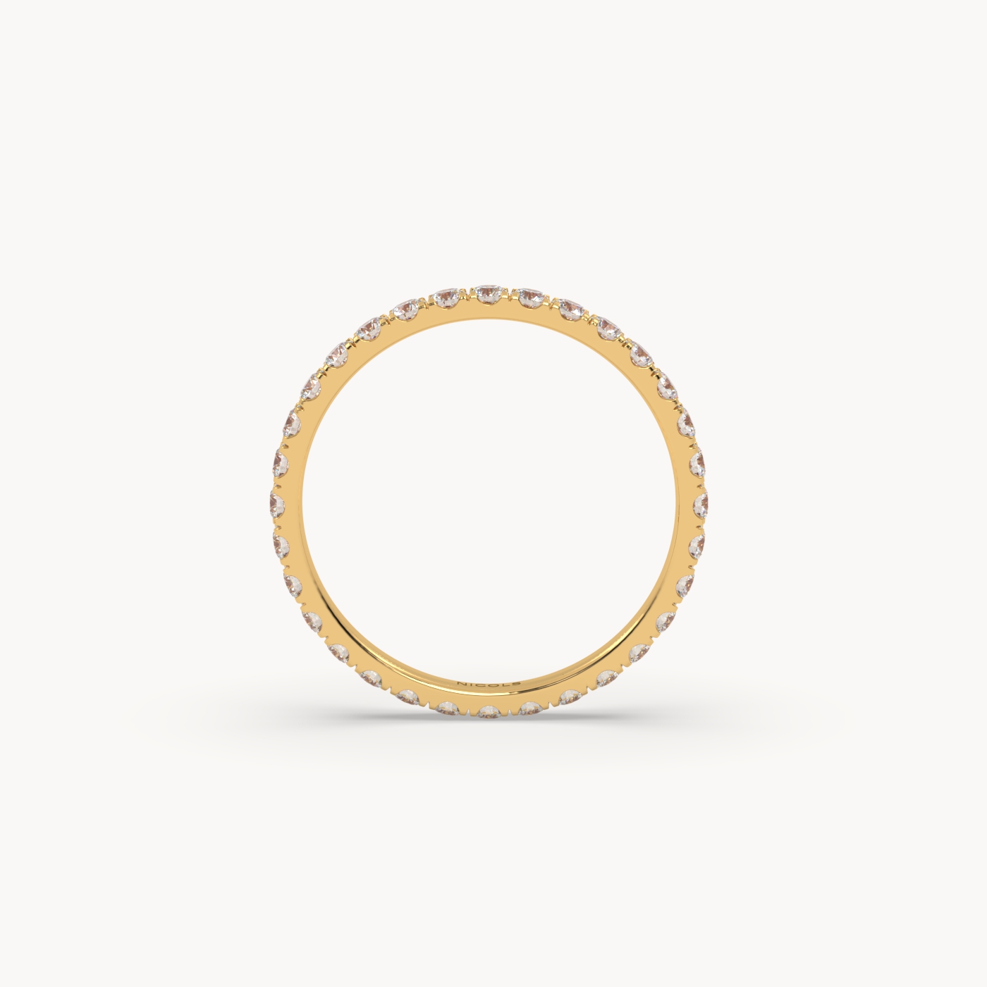 18k yellow gold  petite pavé round cut full eternity ring – 0.70ct total