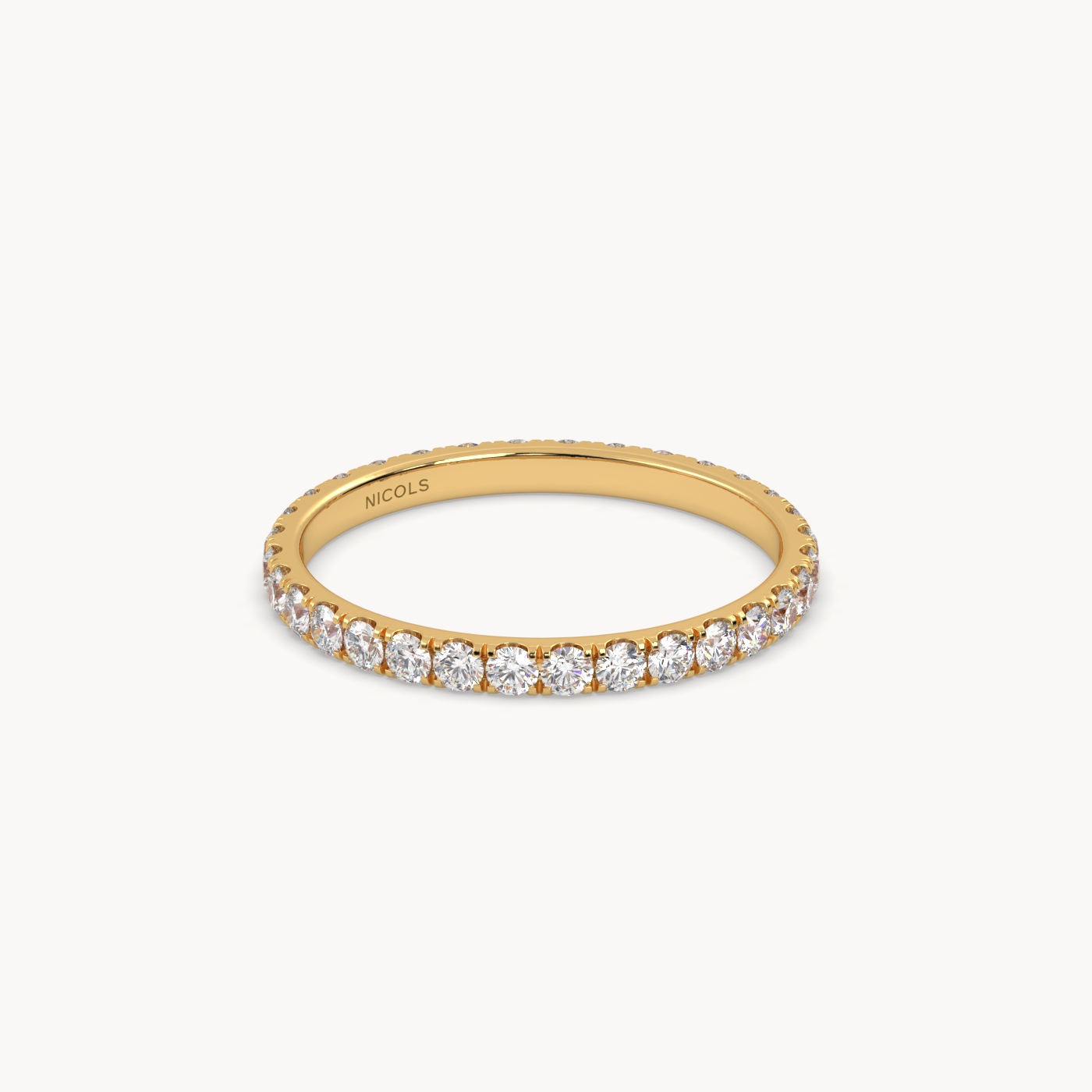 18k yellow gold  petite pavé round cut full eternity ring – 0.70ct total