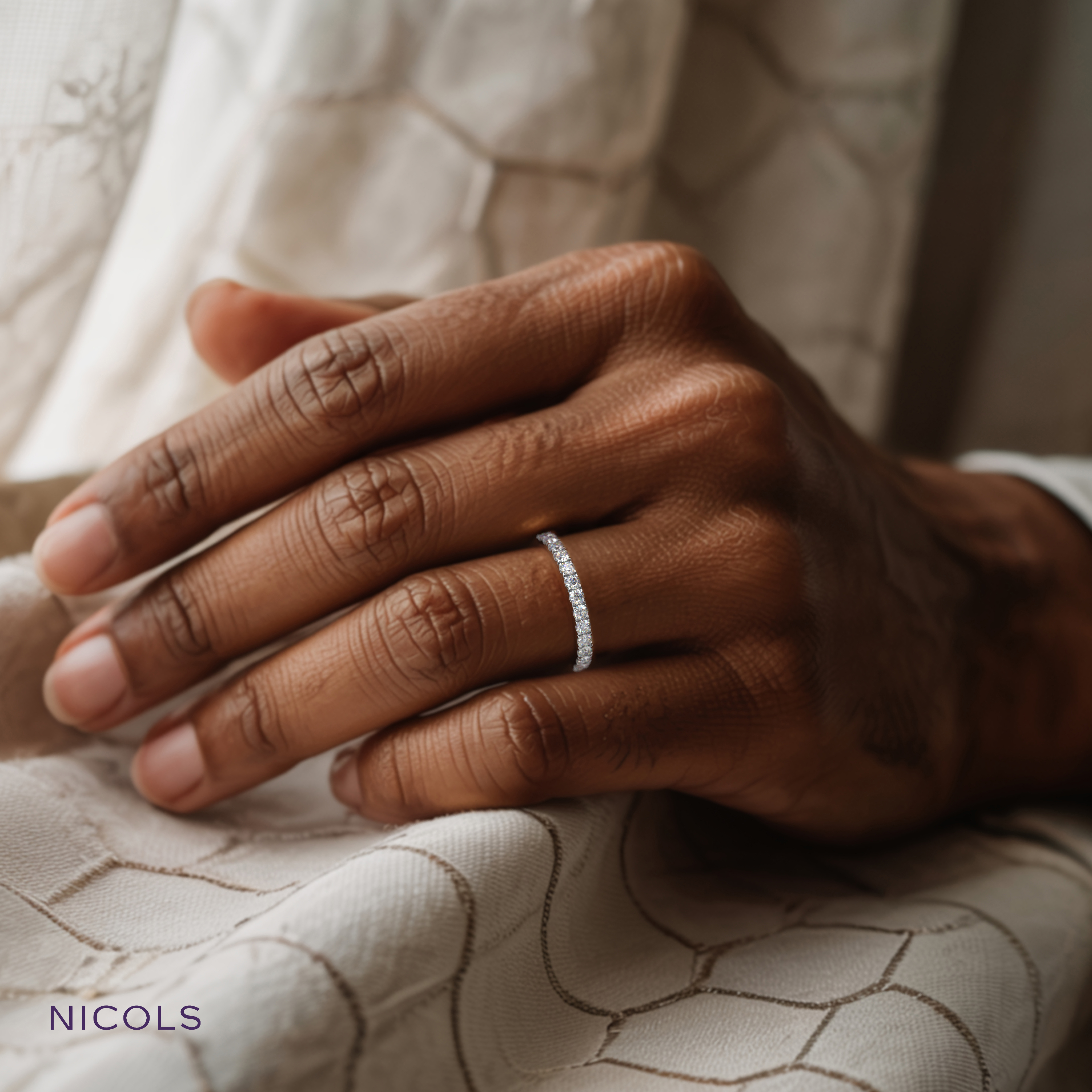 petite pavé round cut full eternity ring – 1ct total