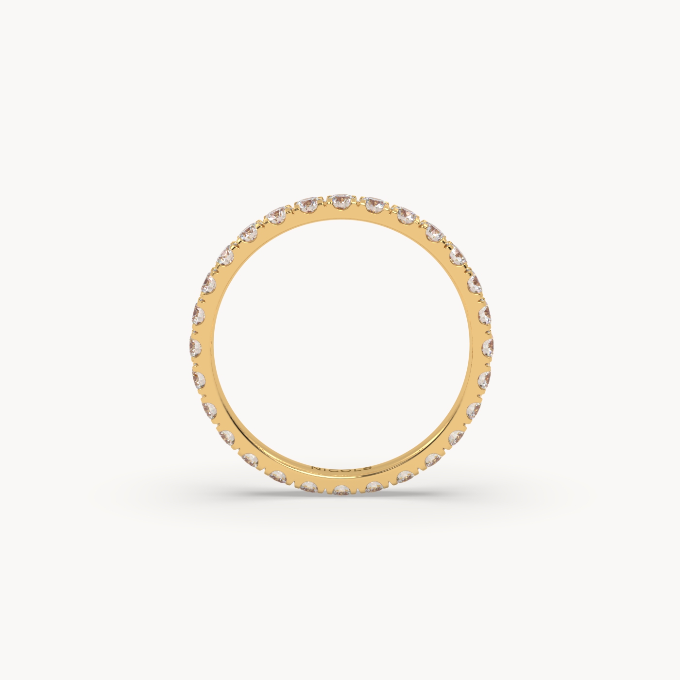 18k yellow gold  petite pavé round cut full eternity ring – 1ct total