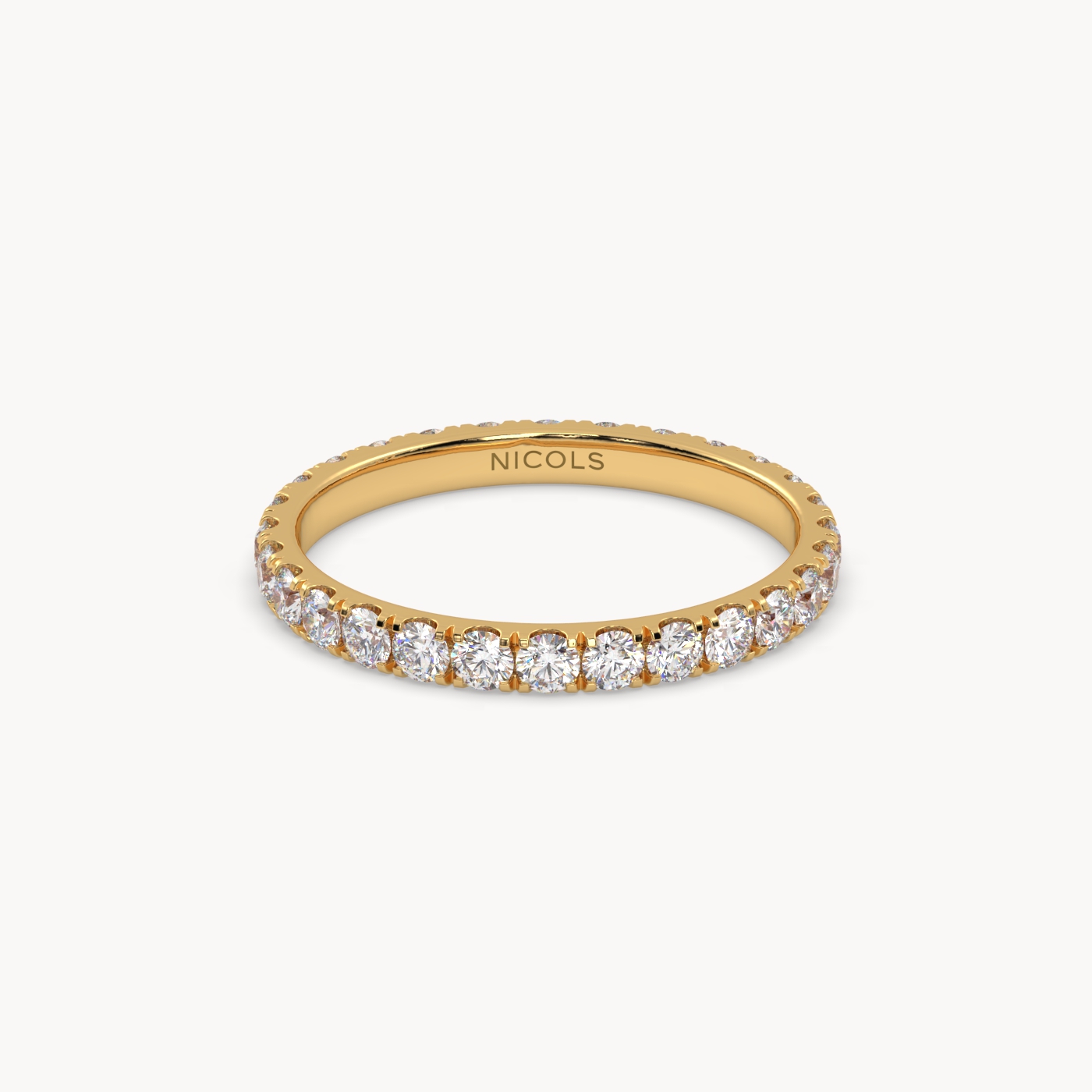 18k white gold  petite pavé round cut full eternity ring – 0.70ct total Photos & images