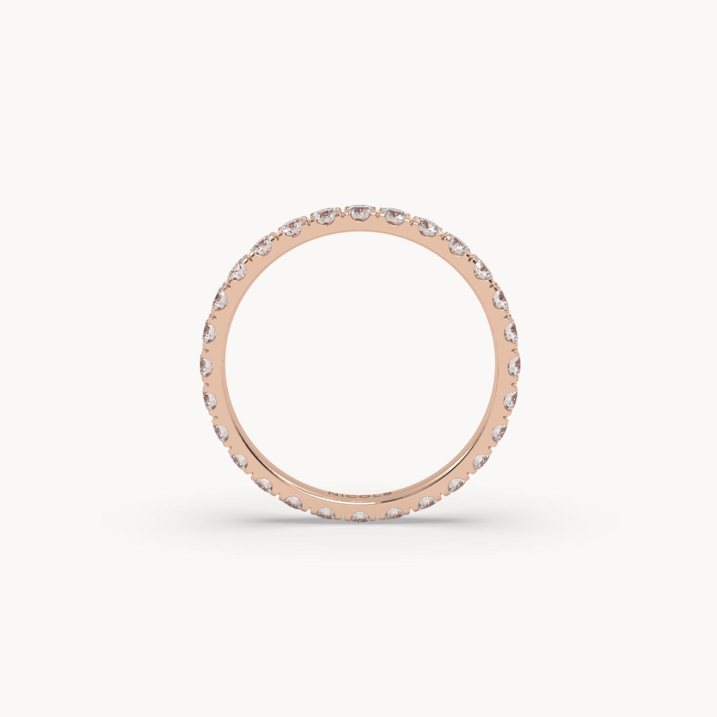 18k rose gold  petite pavé round cut full eternity ring – 1ct total