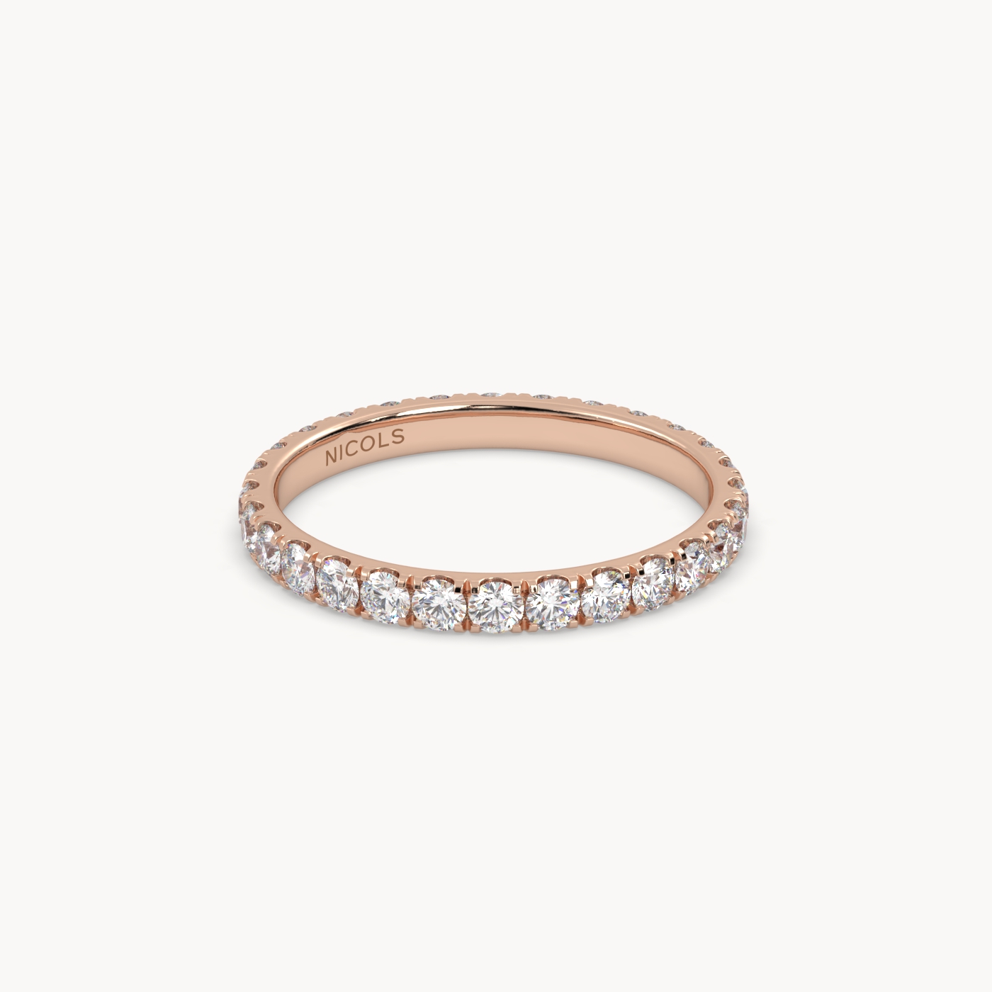 18k rose gold  petite pavé round cut full eternity ring – 1ct total