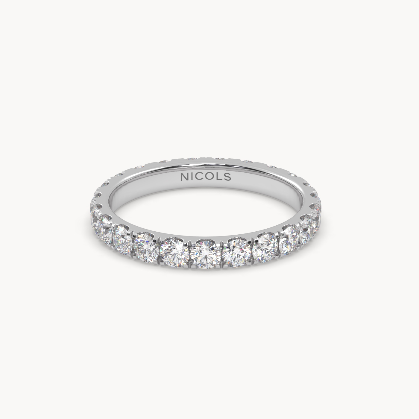 18k yellow gold  petite pavé round cut full eternity ring – 1.5ct total Photos & images
