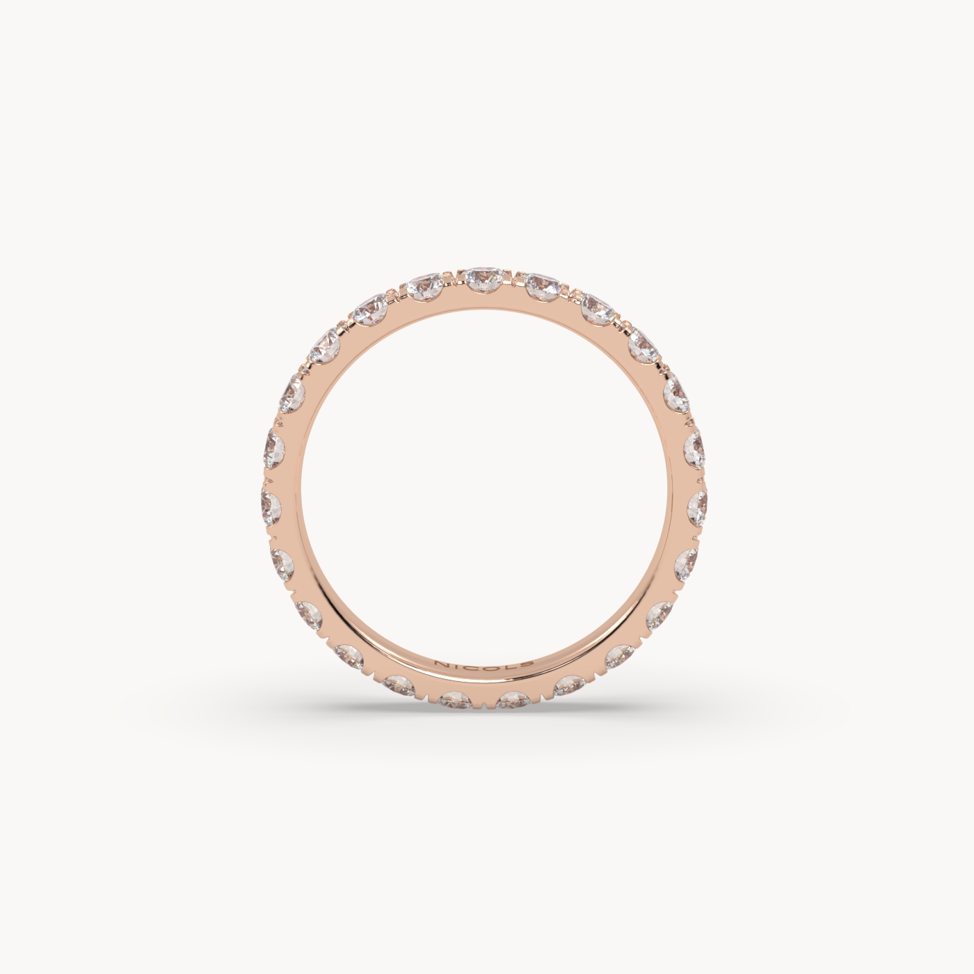 18k rose gold  petite pavé round cut full eternity ring – 1.5ct total