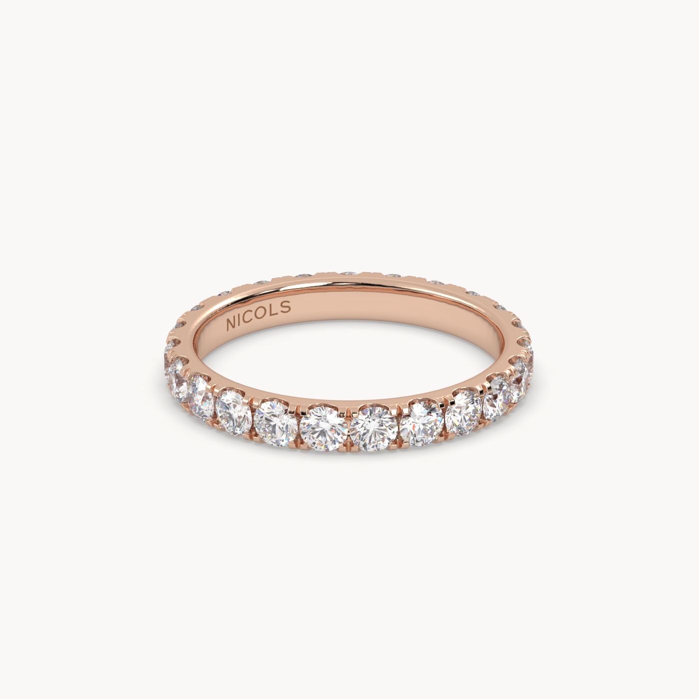 18k rose gold  petite pavé round cut full eternity ring – 1.5ct total