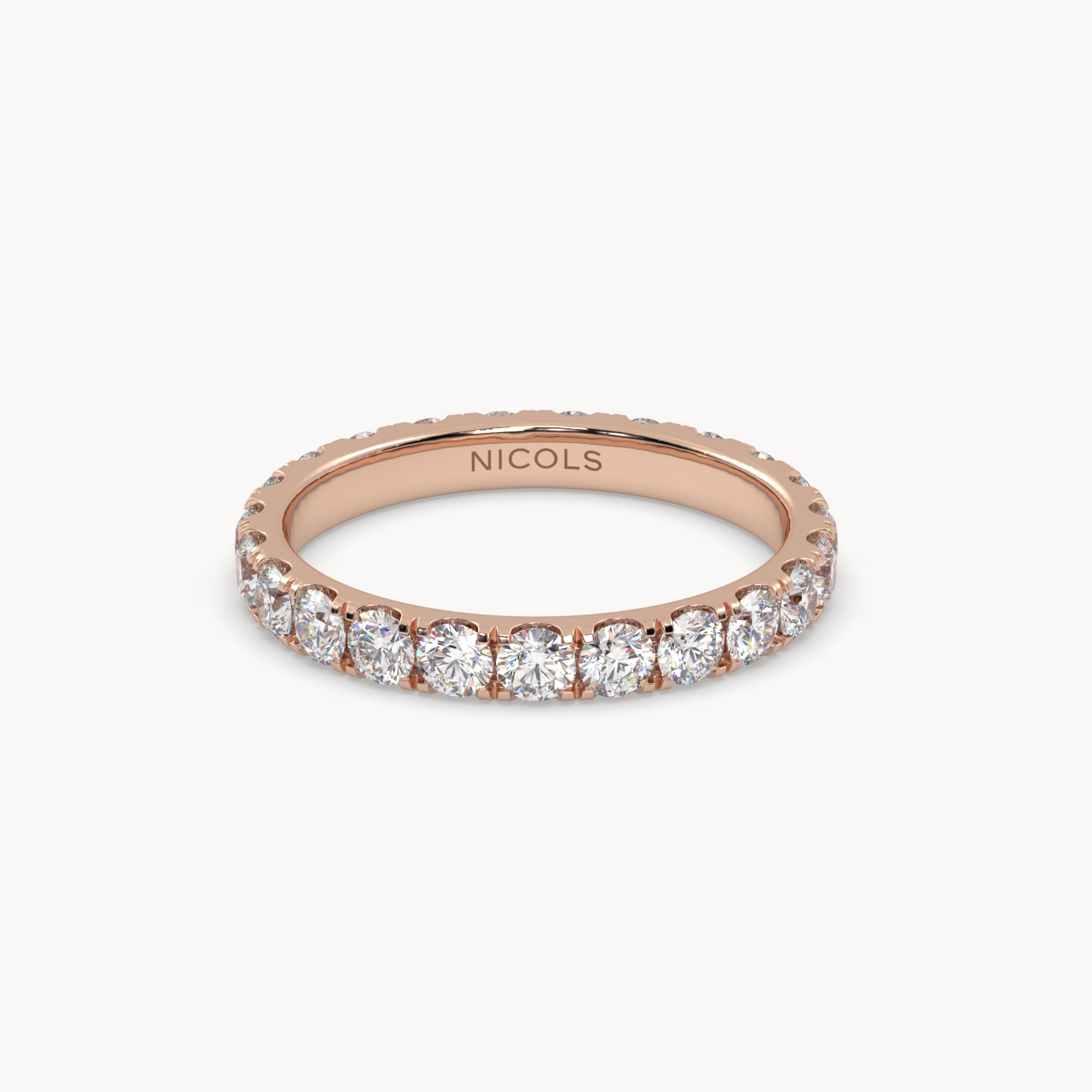18k yellow gold  petite pavé round cut full eternity ring – 1.5ct total Photos & images