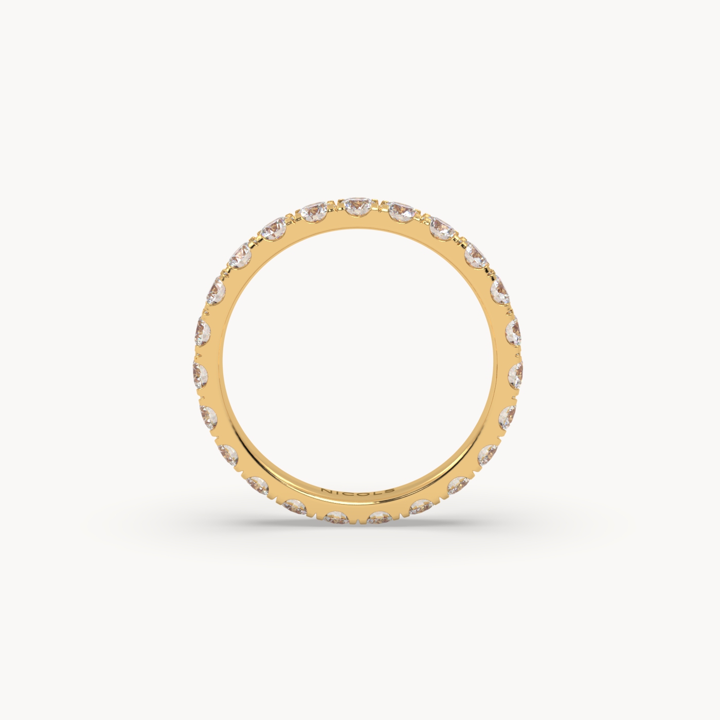 18k yellow gold  petite pavé round cut full eternity ring – 1.5ct total