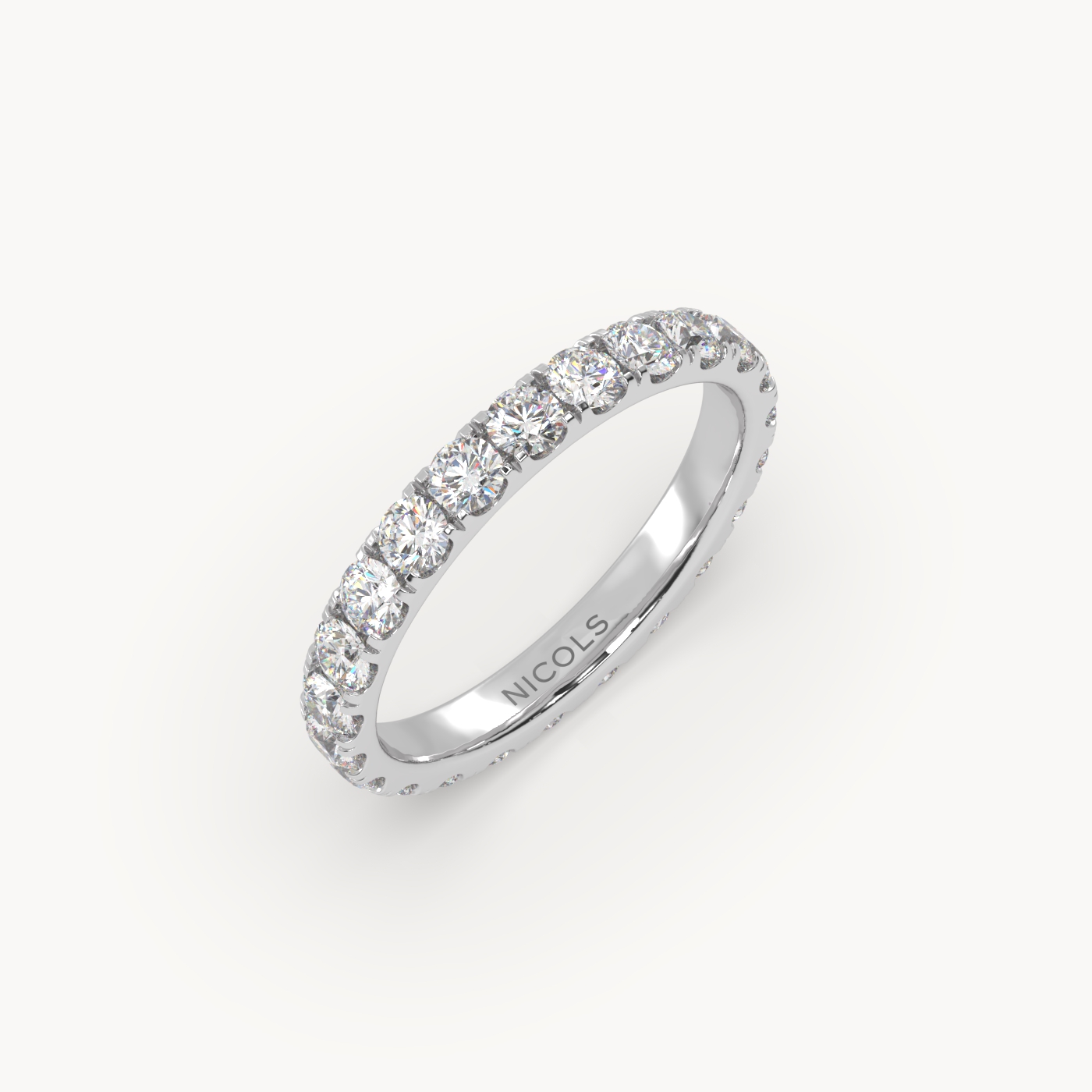 pt platinum  petite pavé round cut full eternity ring – 1.5ct total