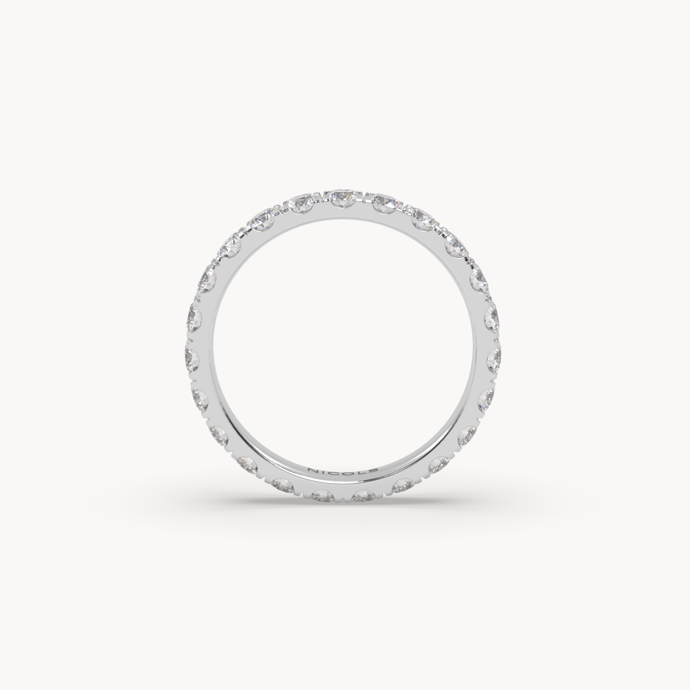 pt platinum  petite pavé round cut full eternity ring – 1.5ct total