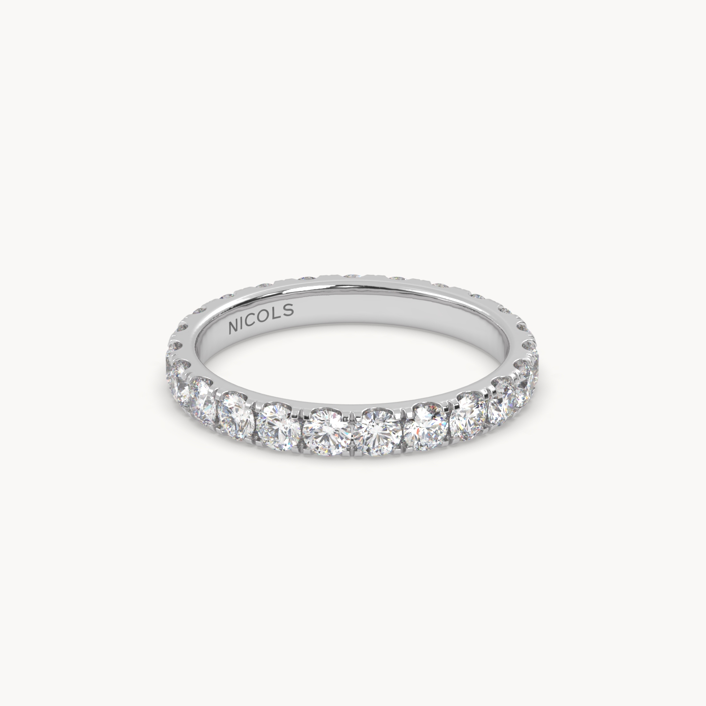 18k yellow gold  petite pavé round cut full eternity ring – 1.5ct total Photos & images