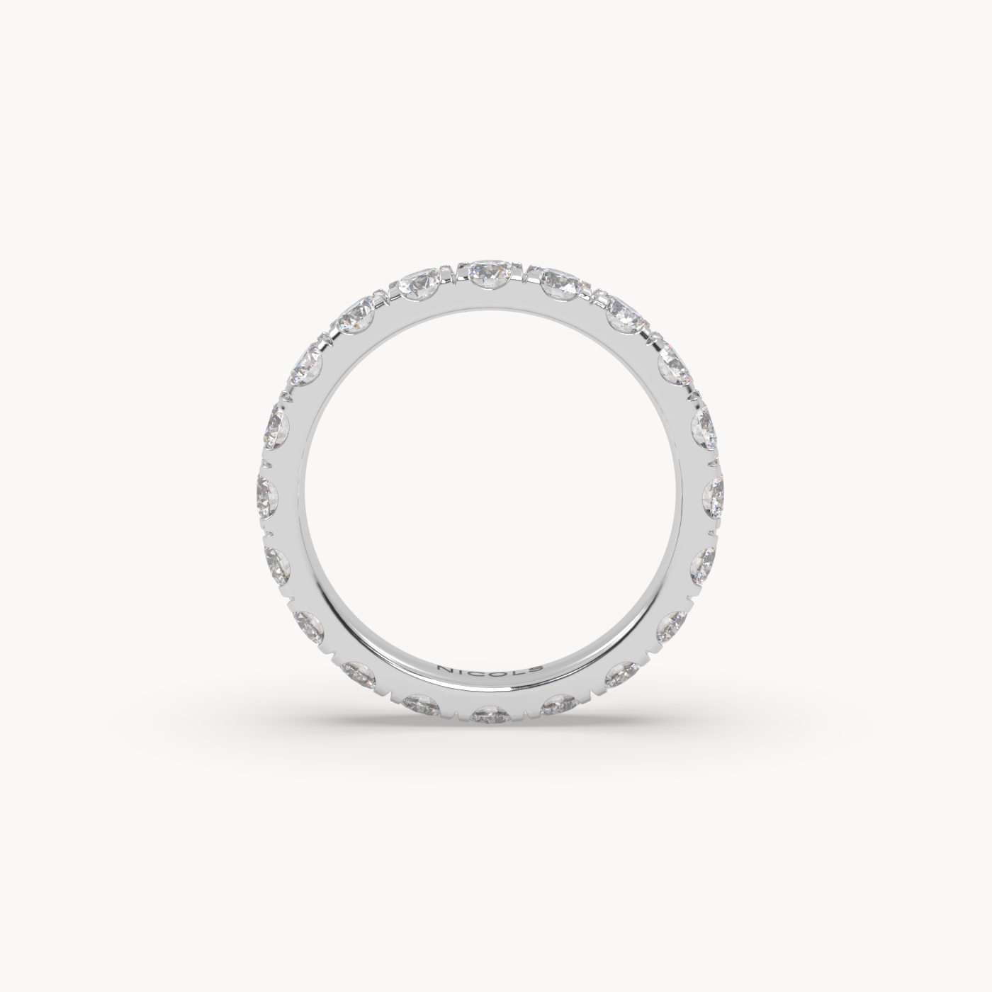 18k white gold  petite pavé round cut full eternity ring – 2ct total