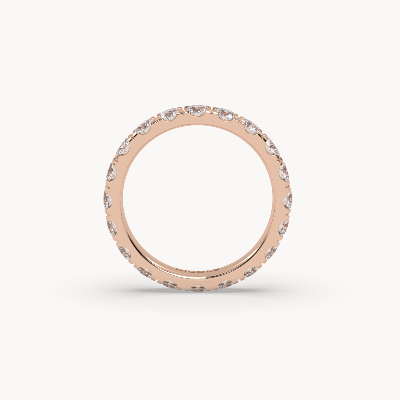 18k rose gold  petite pavé round cut full eternity ring – 2ct total