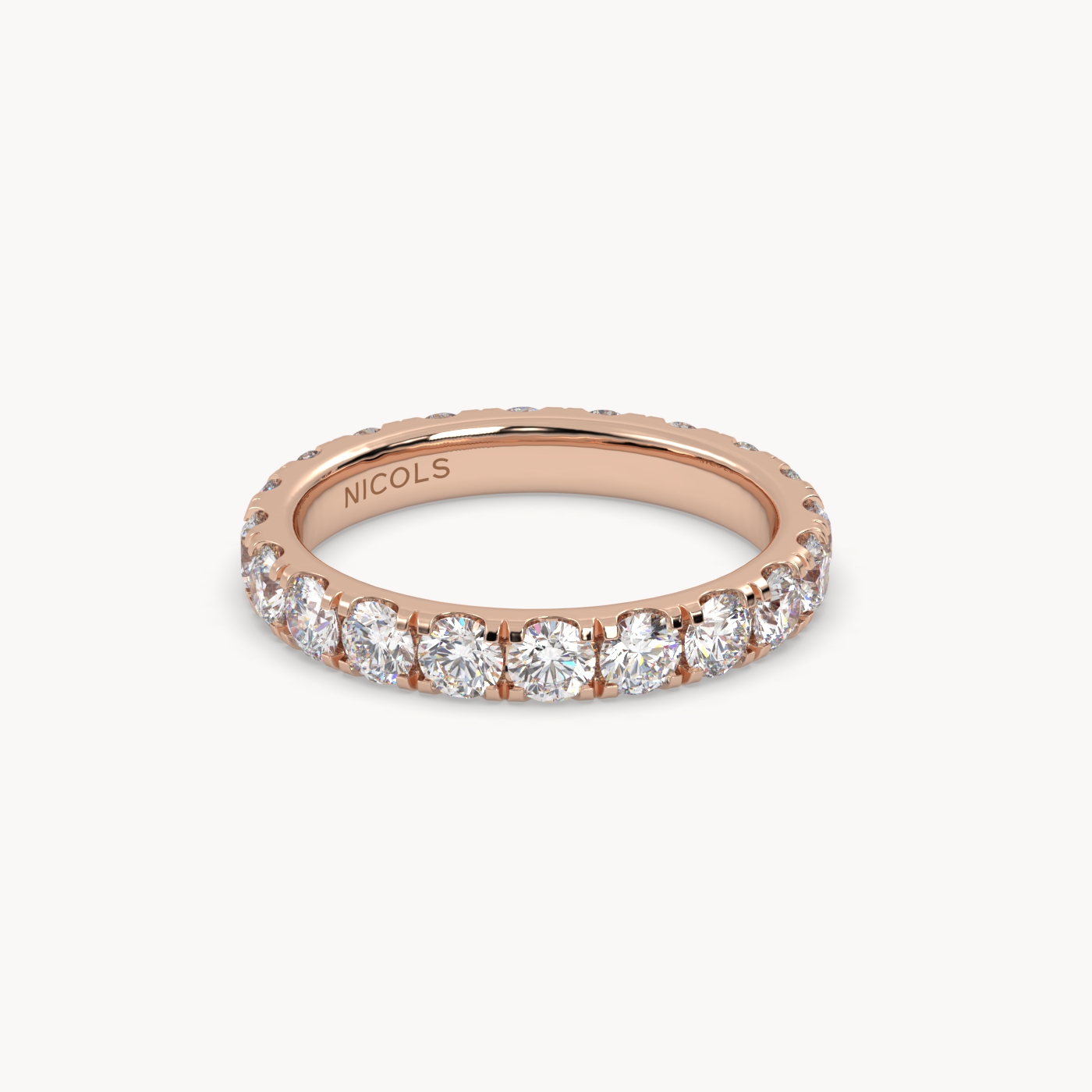 18k rose gold  petite pavé round cut full eternity ring – 2ct total
