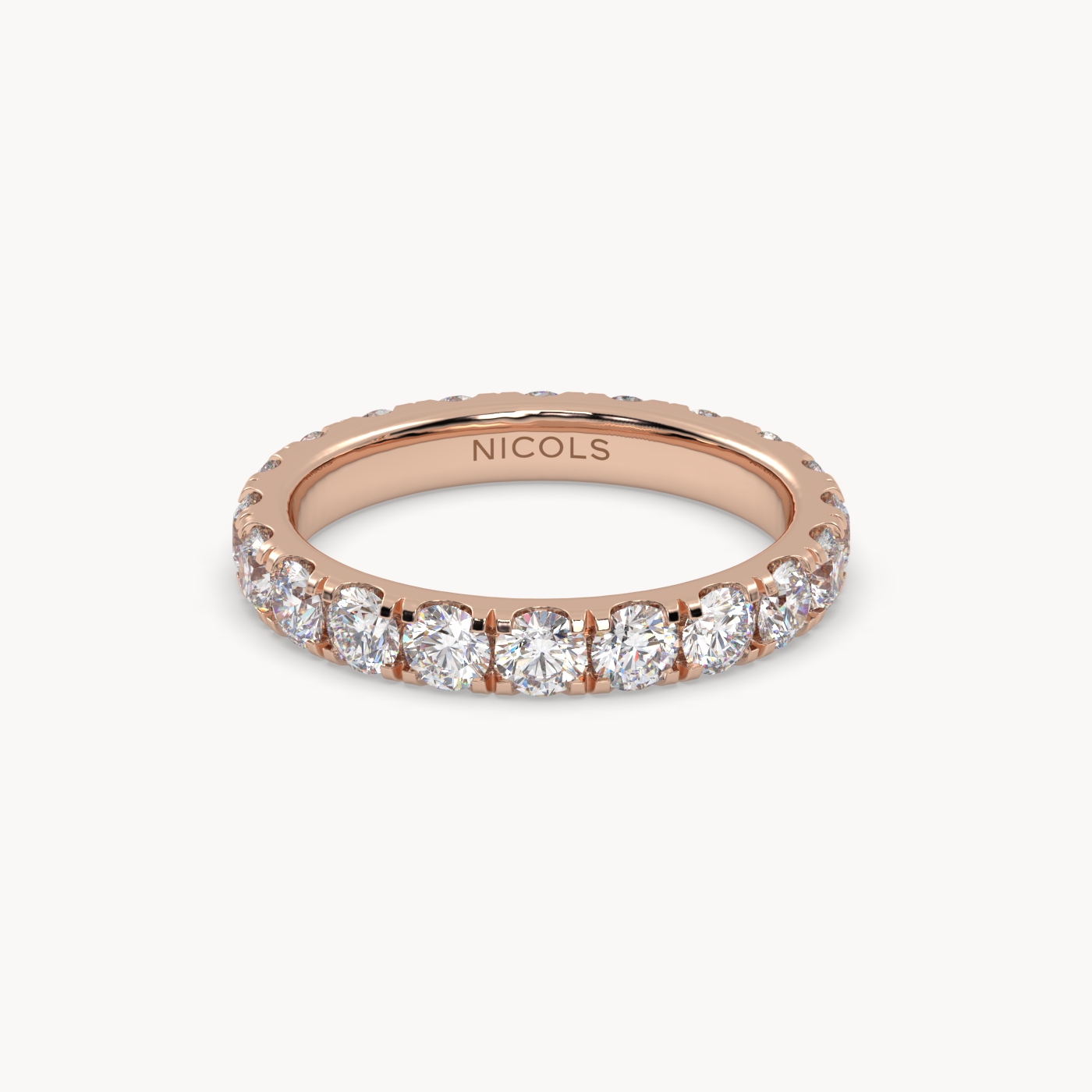 18k yellow gold  petite pavé round cut full eternity ring – 2ct total Photos & images