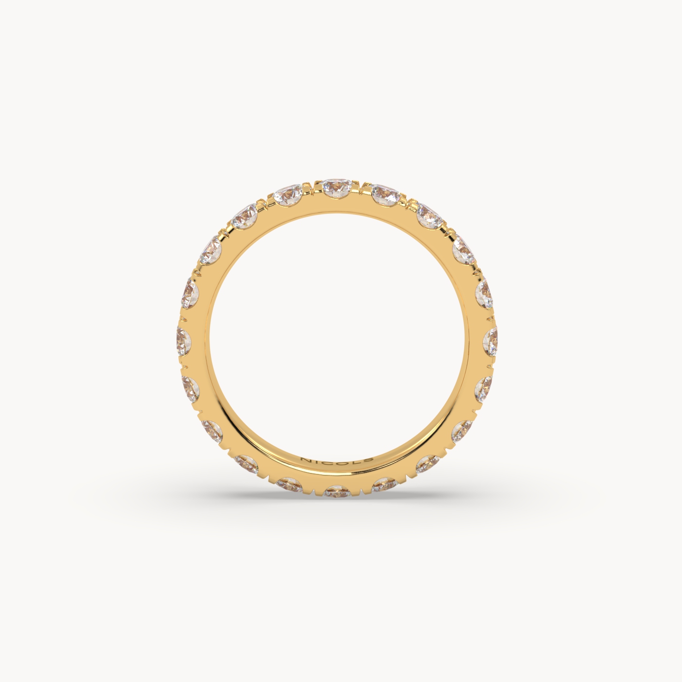 18k yellow gold  petite pavé round cut full eternity ring – 2ct total