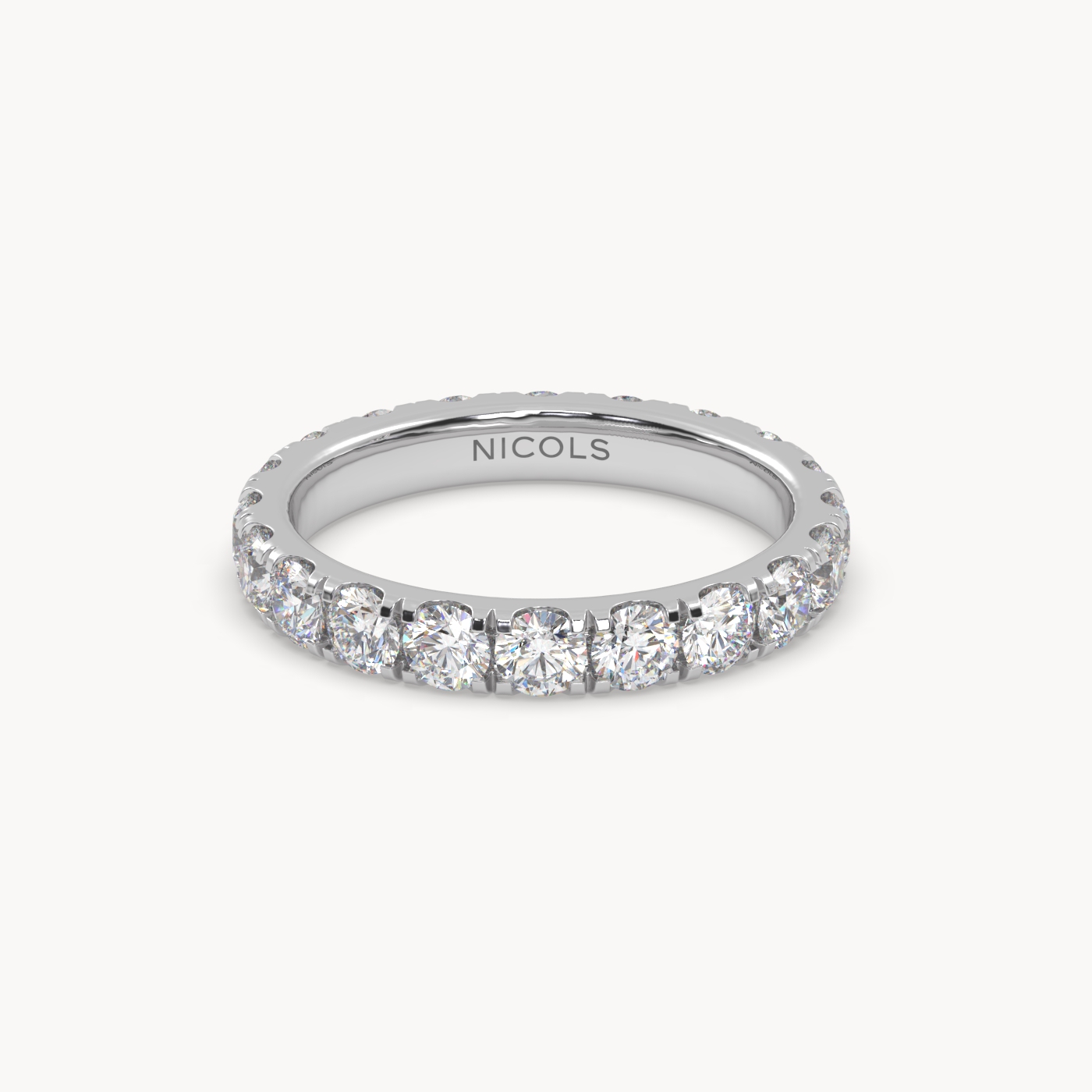 18k yellow gold  petite pavé round cut full eternity ring – 2ct total Photos & images