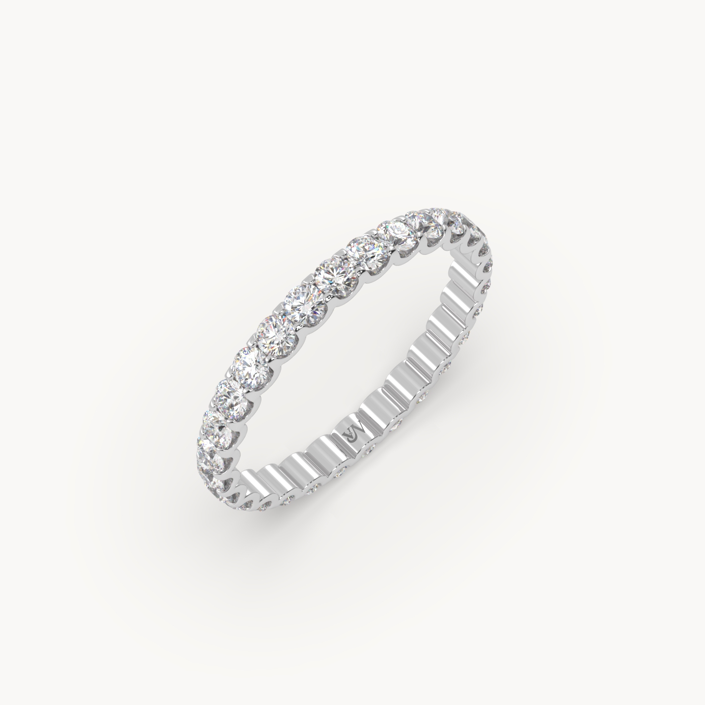18k white gold  round cut diamond eternity ring – 1ct total