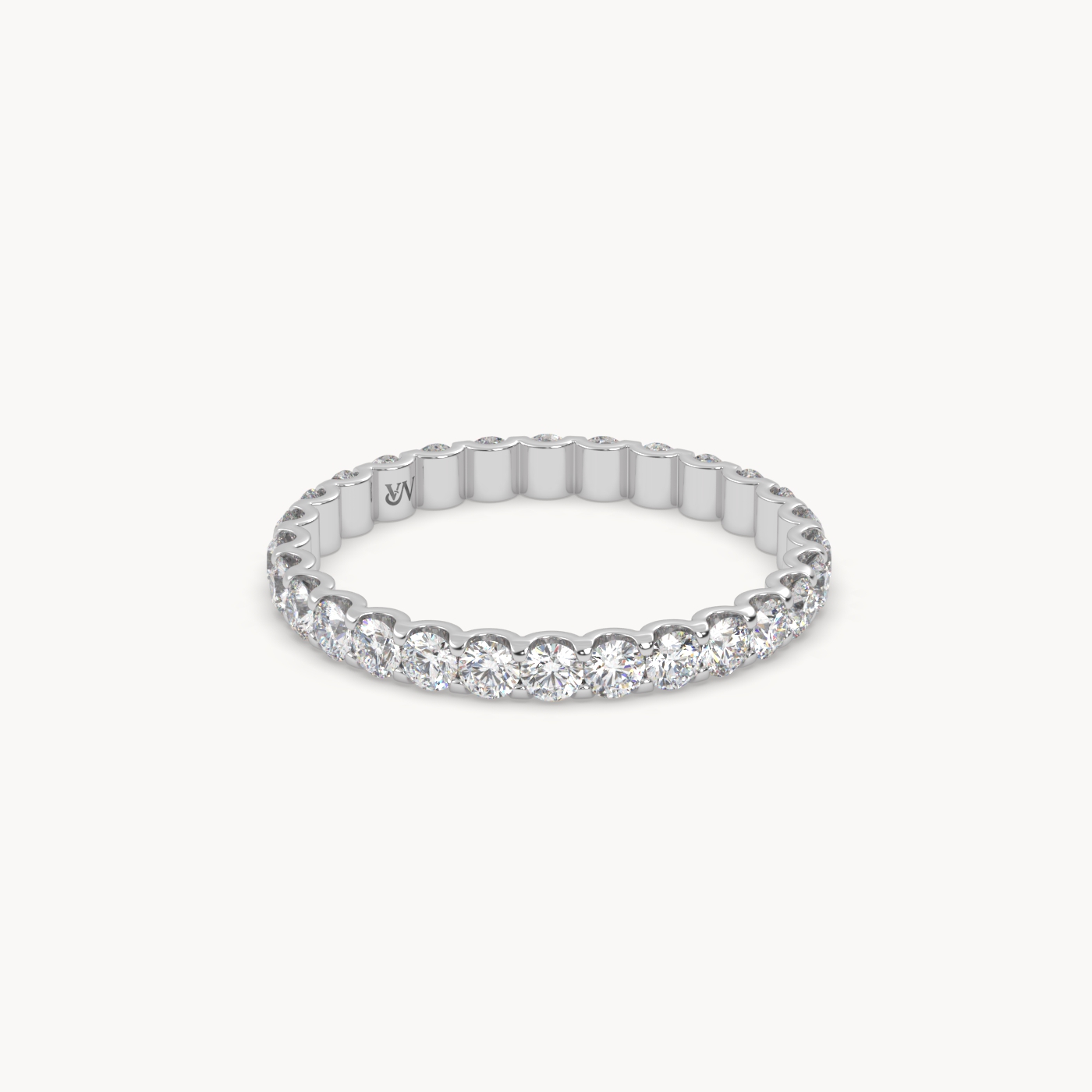 18k white gold  round cut diamond eternity ring – 1ct total