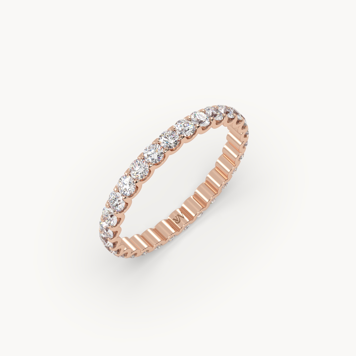 18k rose gold  round cut diamond eternity ring – 1ct total