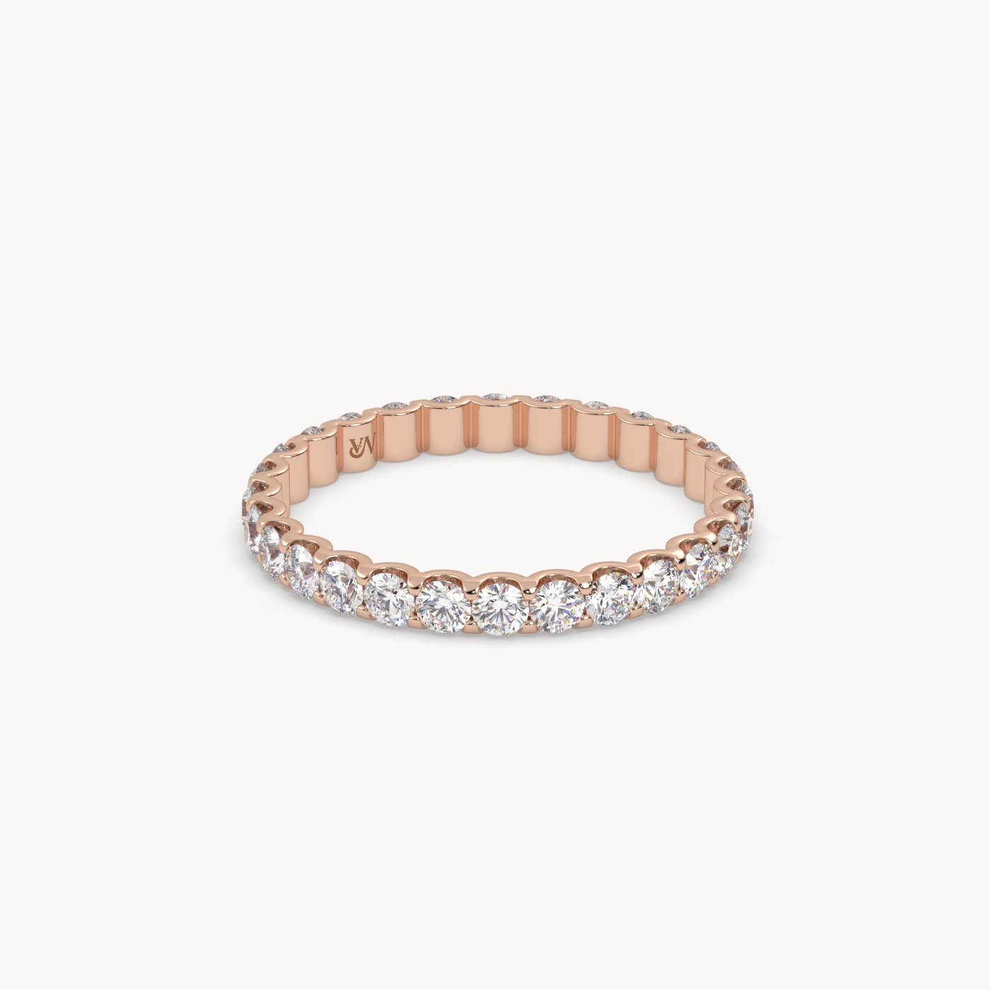 18k rose gold  round cut diamond eternity ring – 1ct total