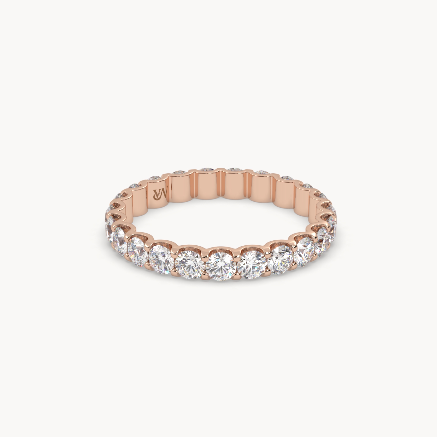 18k rose gold  round cut diamond eternity ring – 1.5ct total