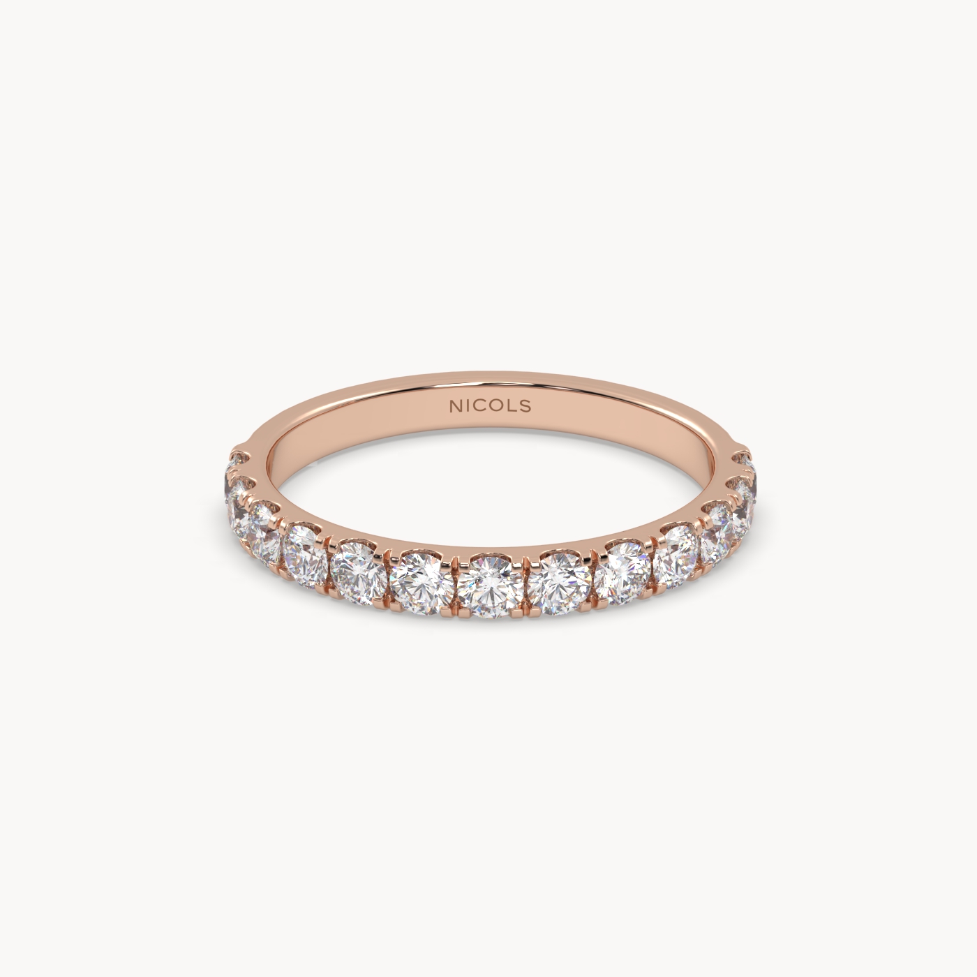 18k yellow gold  petite pavé half eternity ring round cut – 0.70ct total Photos & images