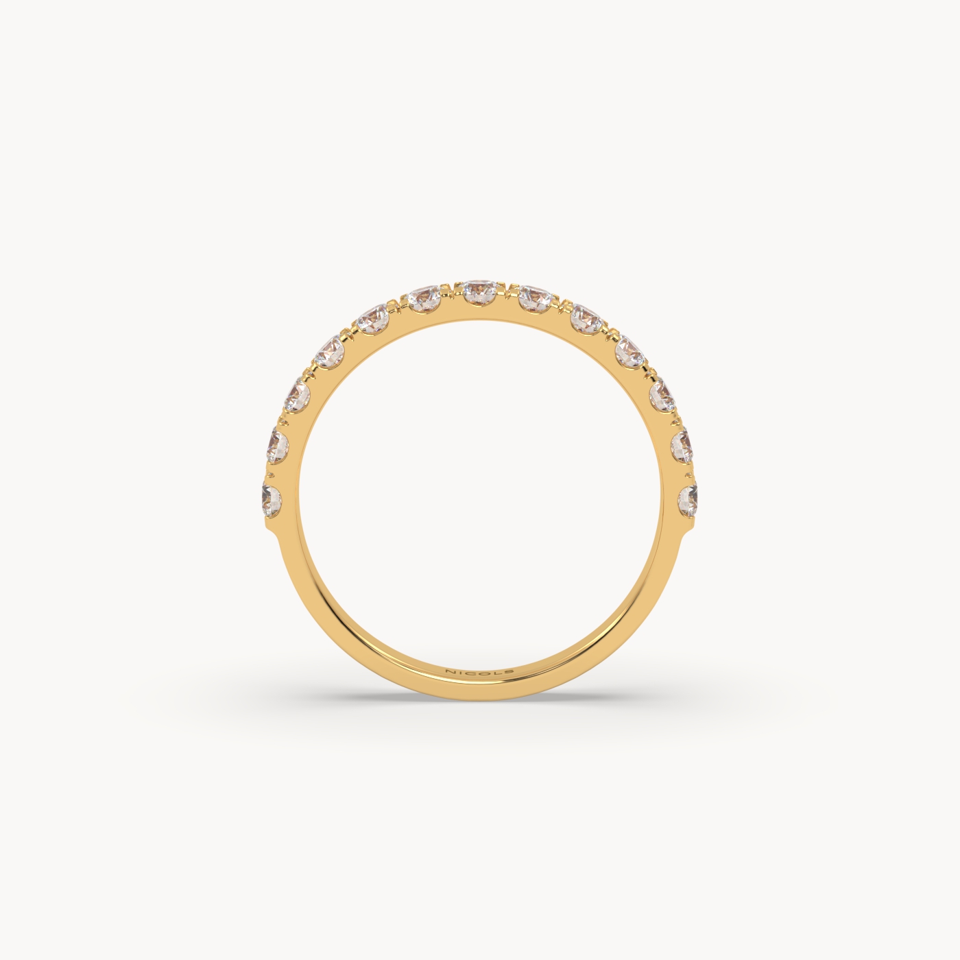18k yellow gold  petite pavé half eternity ring round cut – 0.70ct total