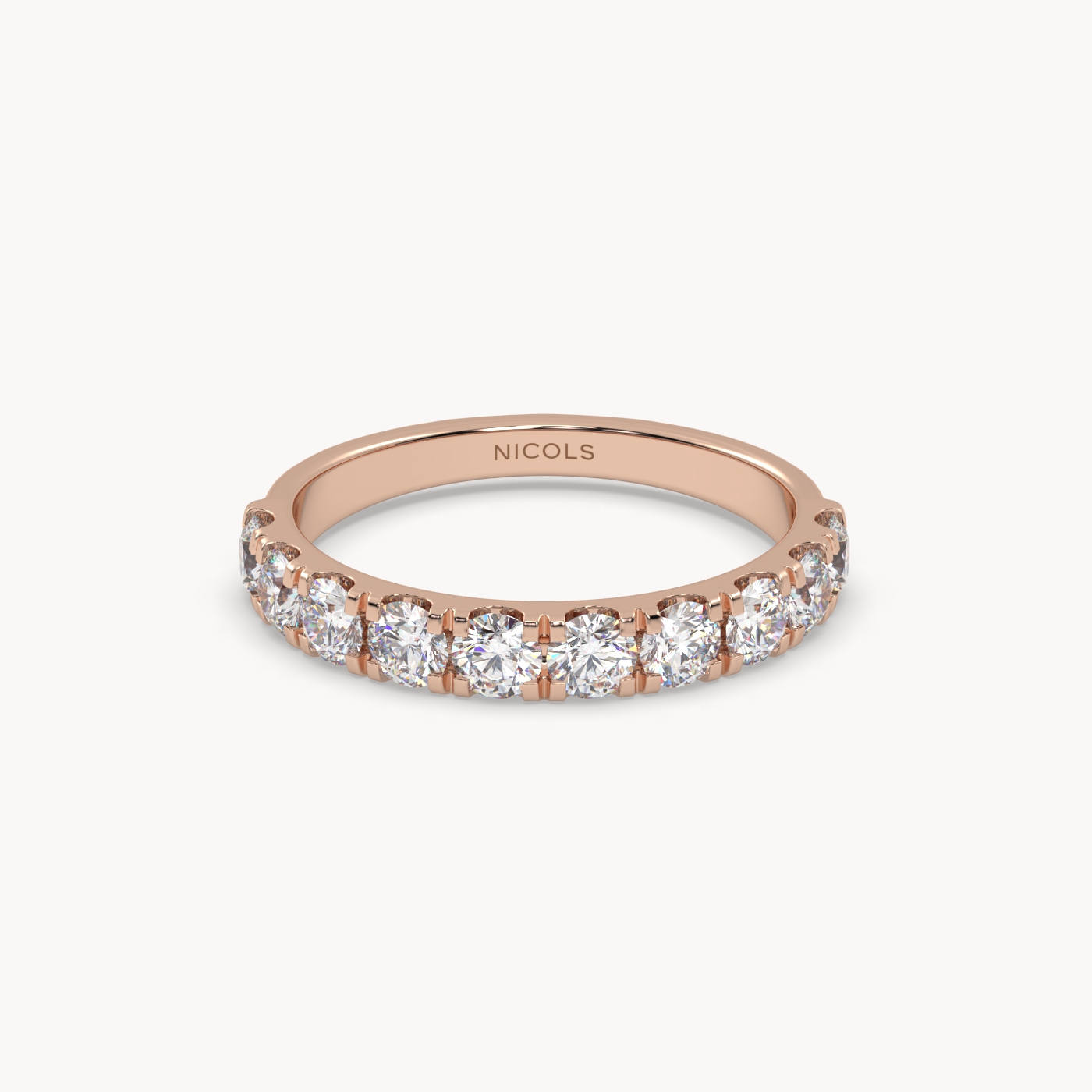 18k white gold  petite pavé half eternity ring round cut – 0.70ct total Photos & images