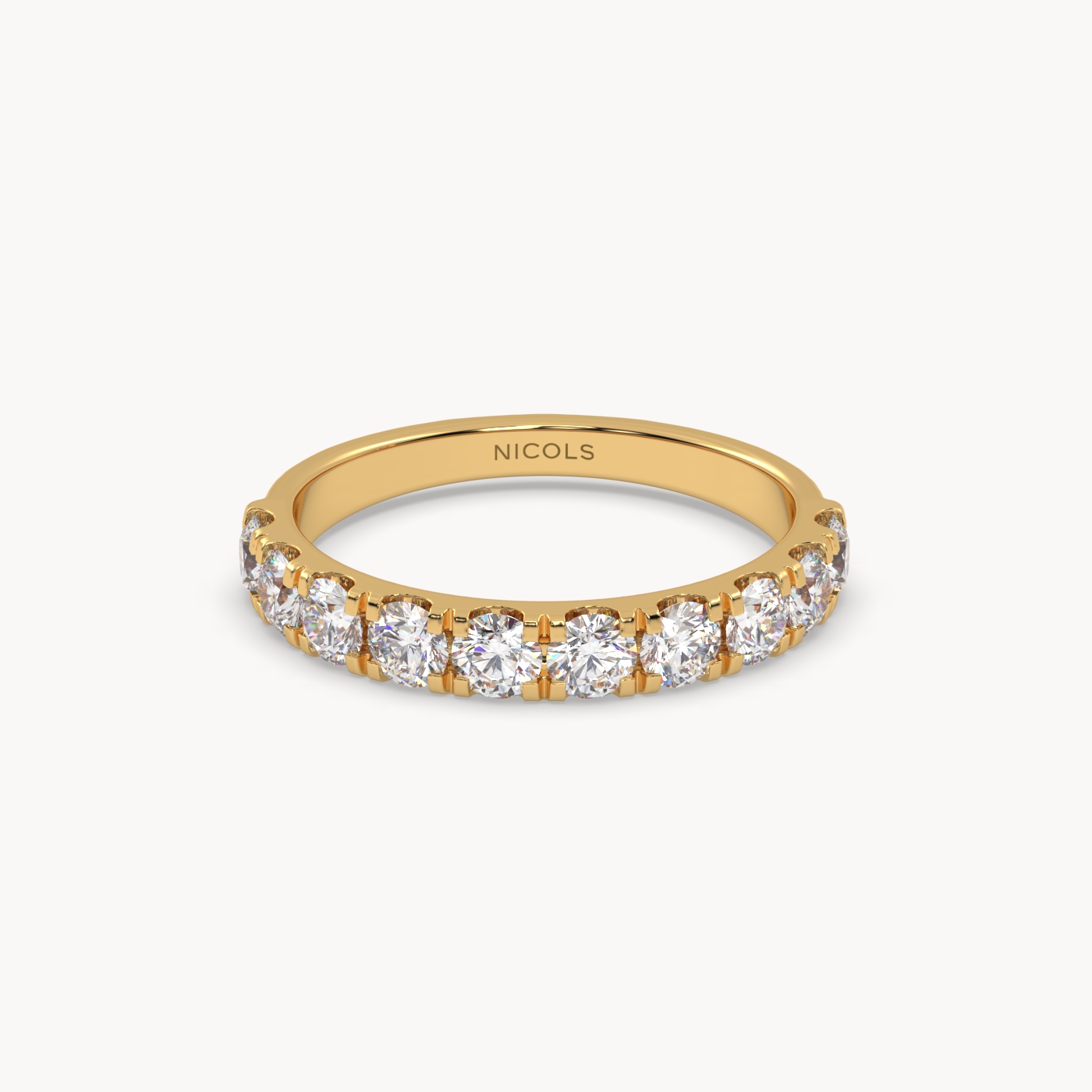 18k white gold  petite pavé half eternity ring round cut – 0.70ct total Photos & images
